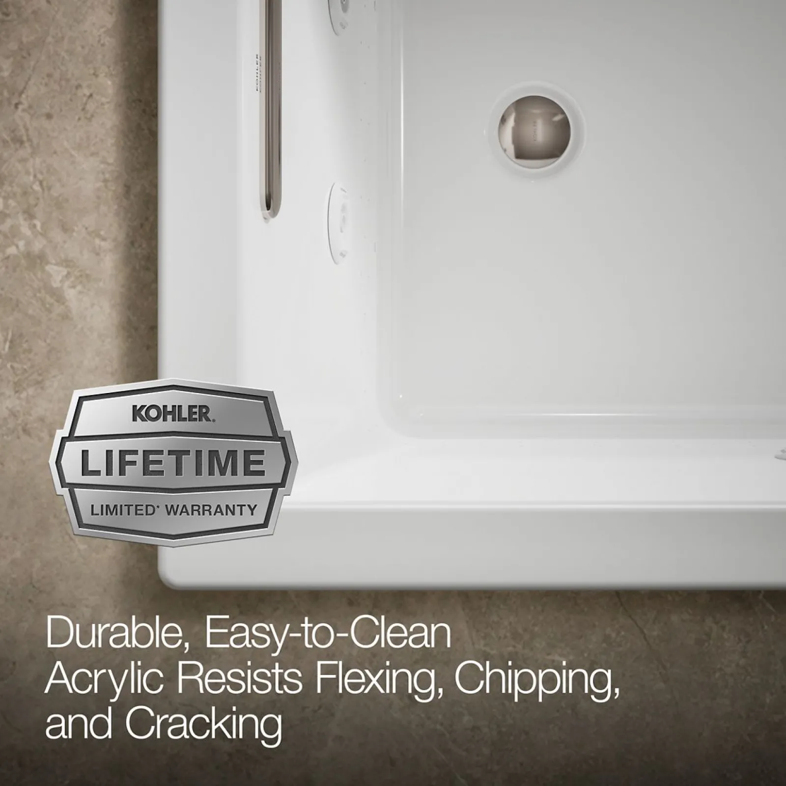 60" x 32" drop-in Heated BubbleMassage™ air bath with whirlpool^Kohler Best