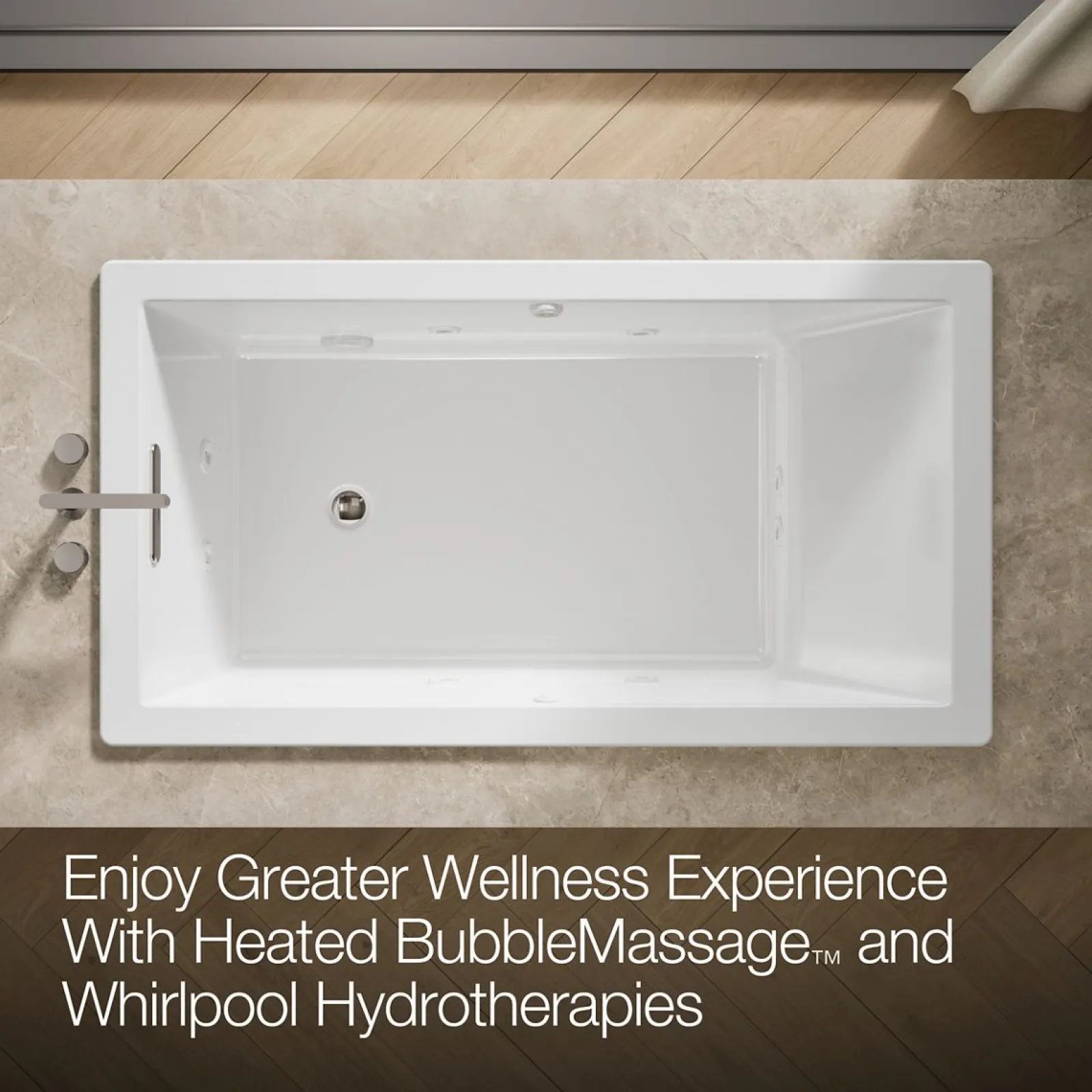 66" x 36" drop-in Heated BubbleMassage™ air bath with whirlpool^Kohler Outlet