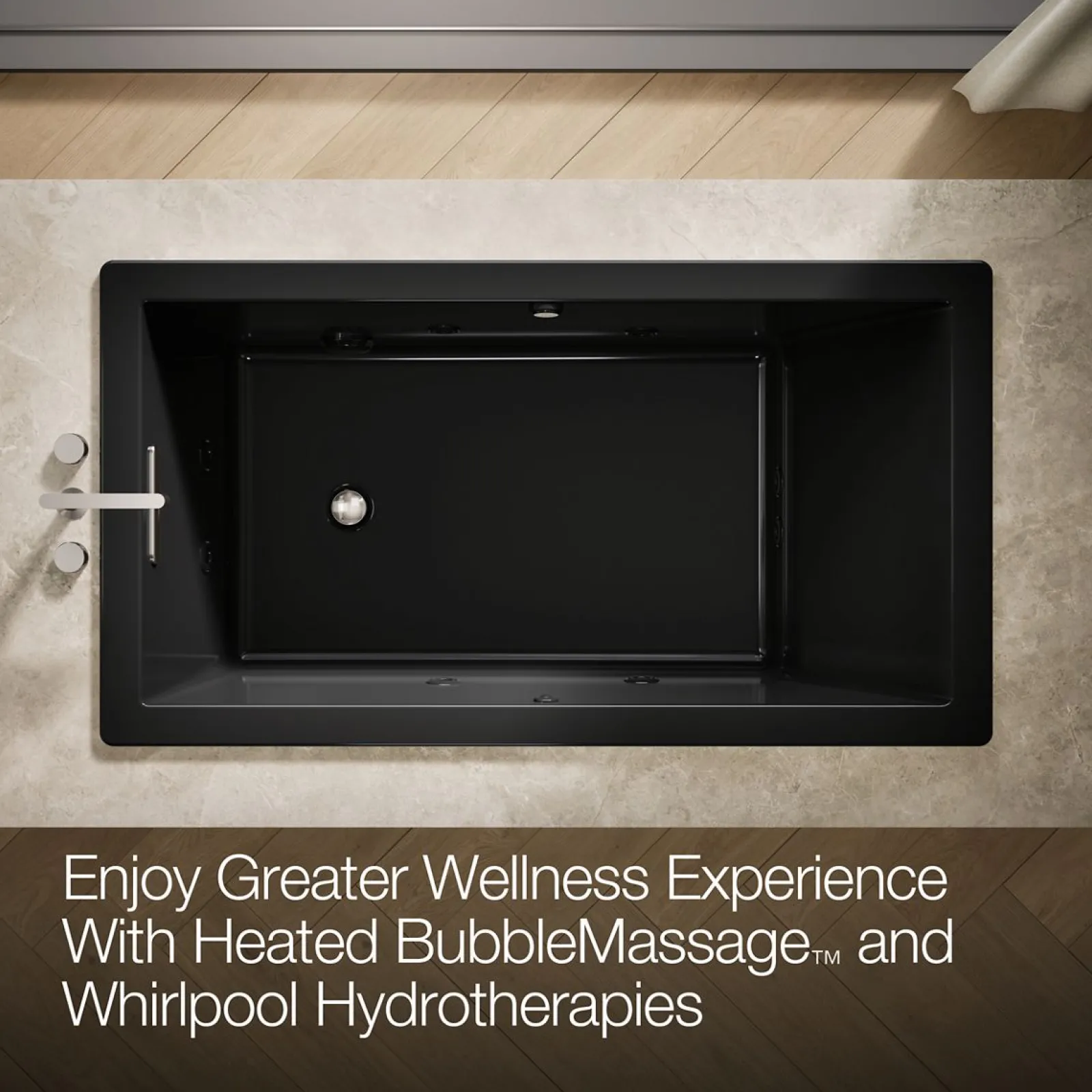 66" x 36" drop-in Heated BubbleMassage™ air bath with whirlpool^Kohler Outlet