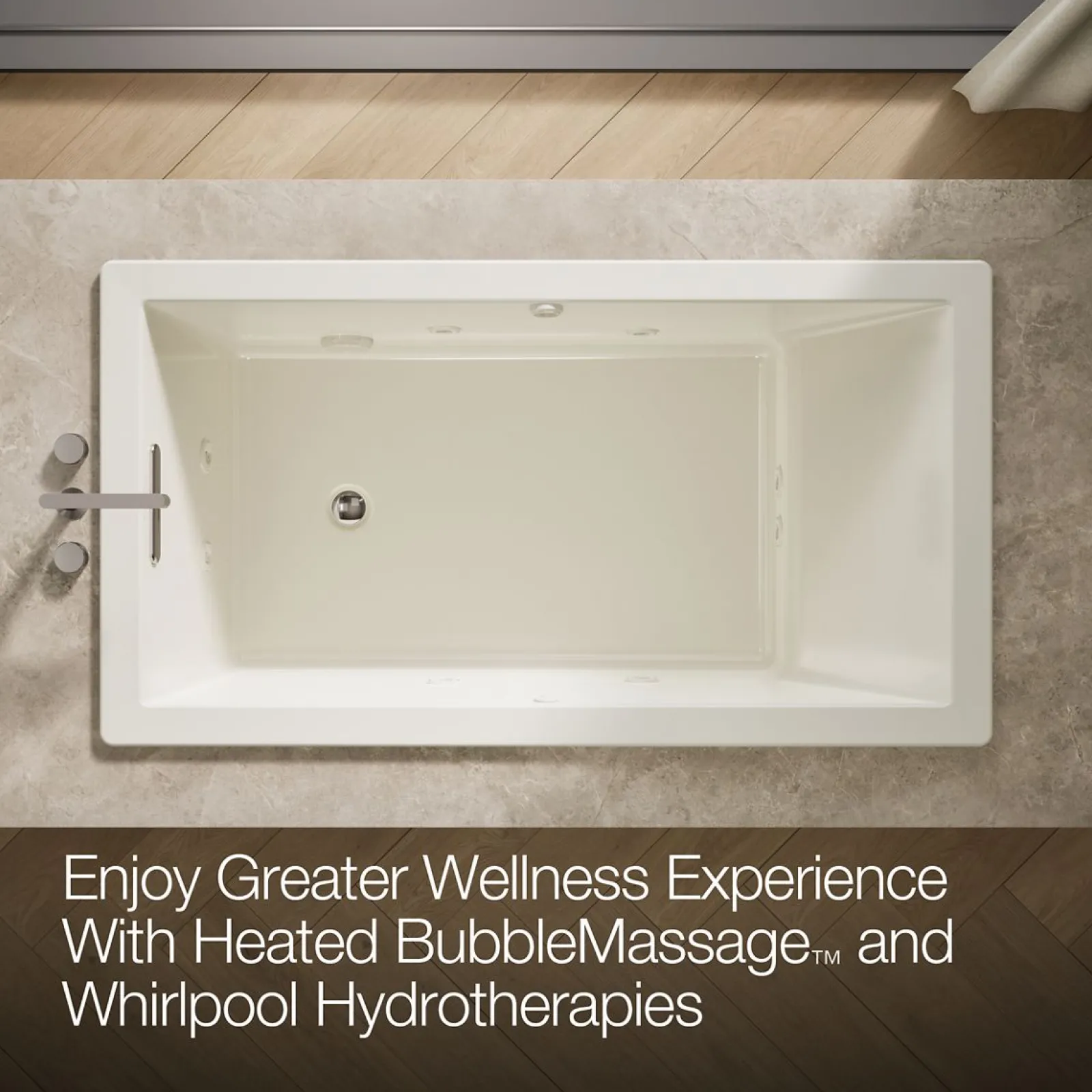 66" x 36" drop-in Heated BubbleMassage™ air bath with whirlpool^Kohler Outlet