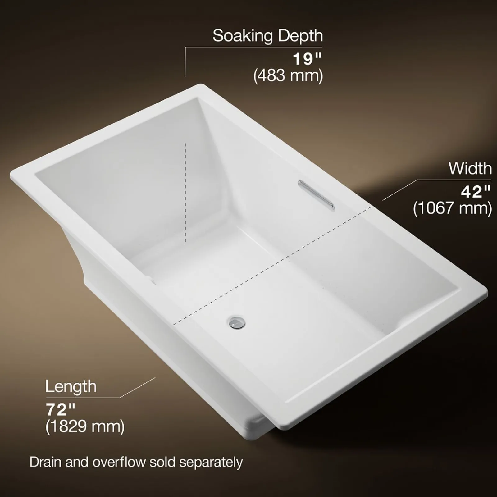 72" x 42" drop-in Heated BubbleMassage™ air bath^Kohler New