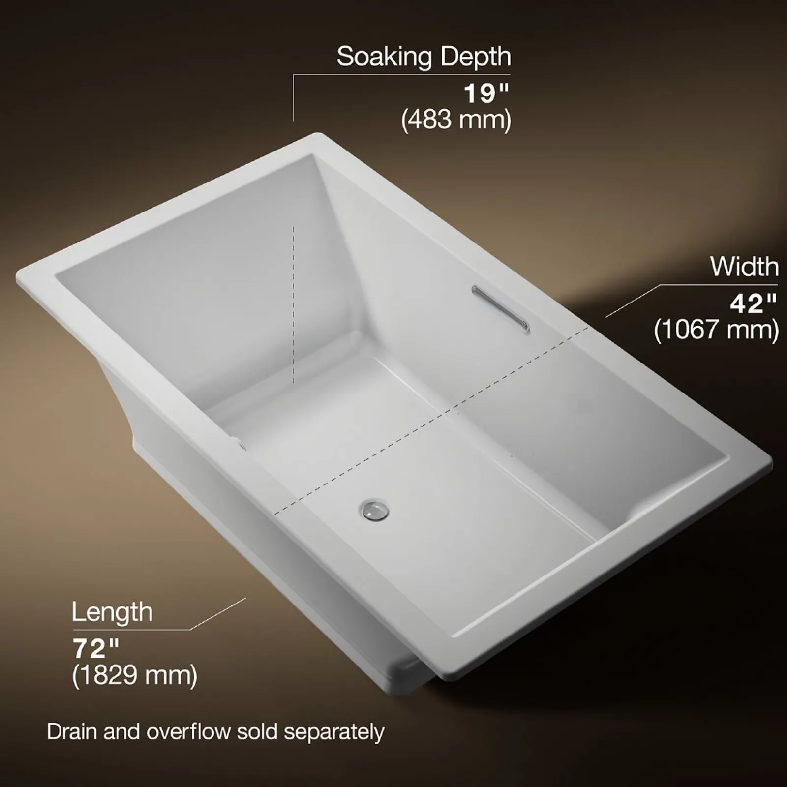 72" x 42" drop-in Heated BubbleMassage™ air bath^Kohler New