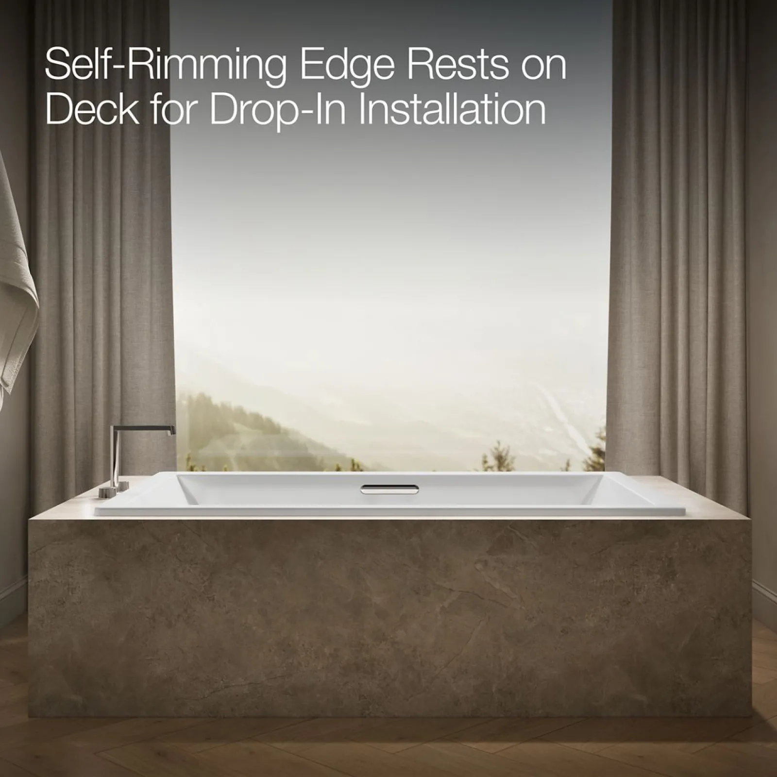72" x 42" drop-in Heated BubbleMassage™ air bath with whirlpool^Kohler Best