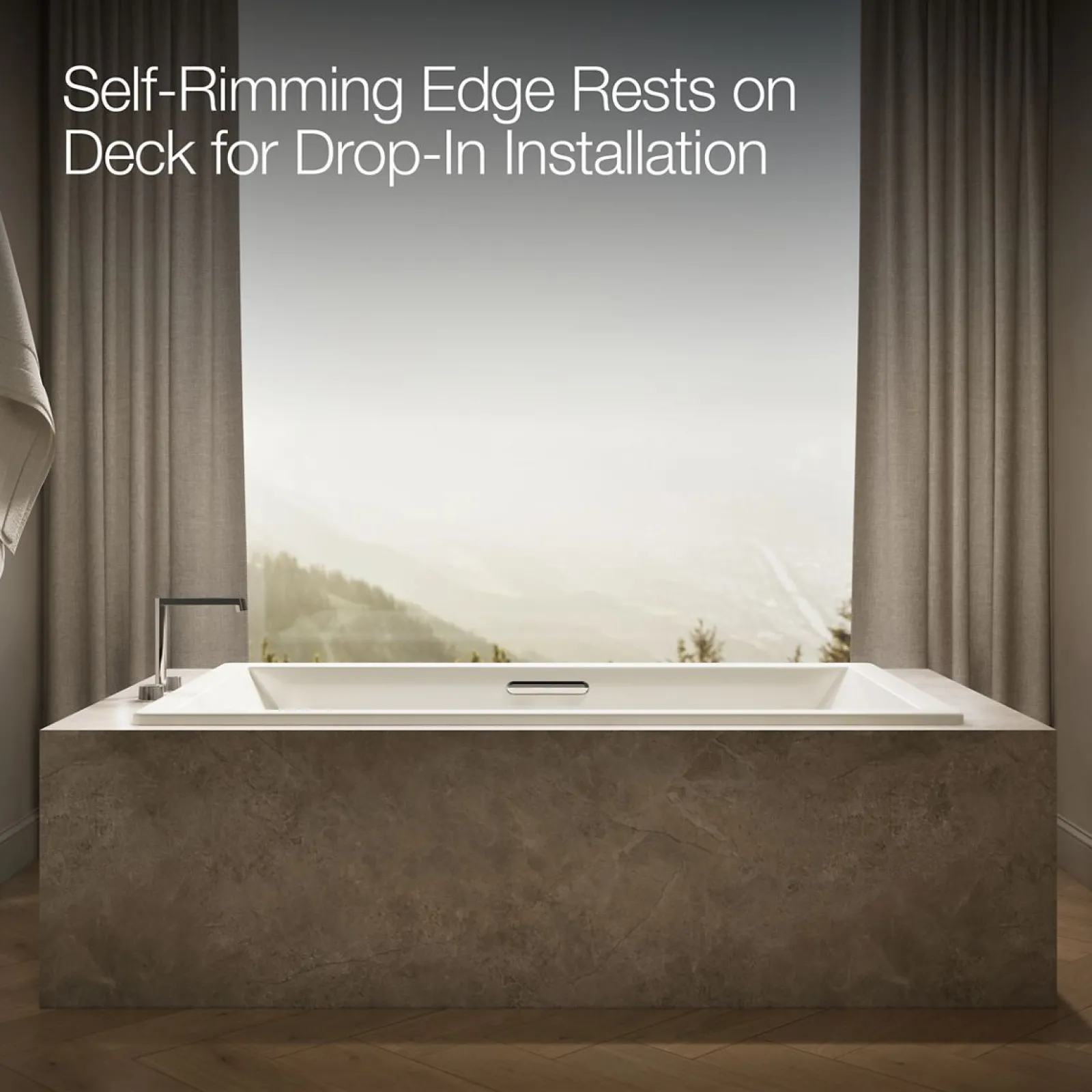 72" x 42" drop-in Heated BubbleMassage™ air bath with whirlpool^Kohler Best