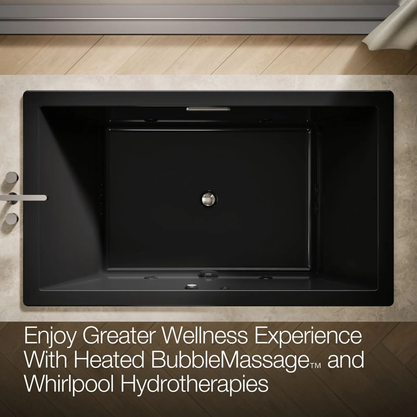 72" x 42" drop-in Heated BubbleMassage™ air bath with whirlpool^Kohler Best