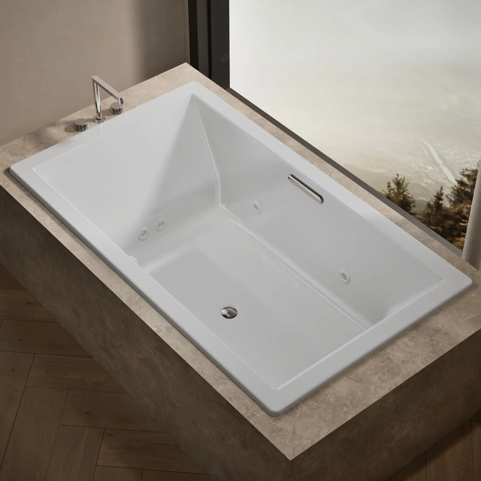 72" x 42" drop-in Heated BubbleMassage™ air bath with whirlpool^Kohler Best