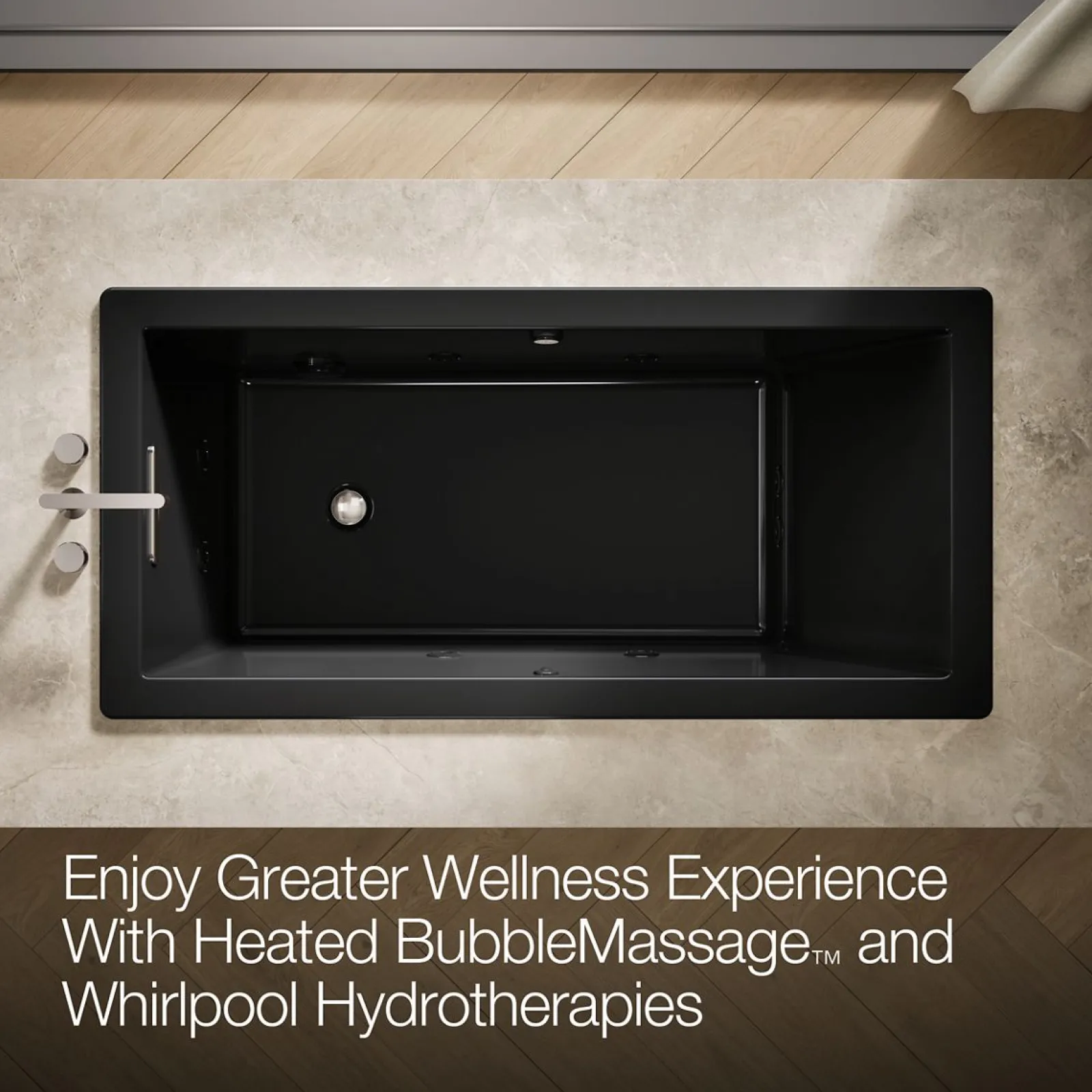 66" x 32" drop-in Heated BubbleMassage™ air bath with whirlpool^Kohler Best