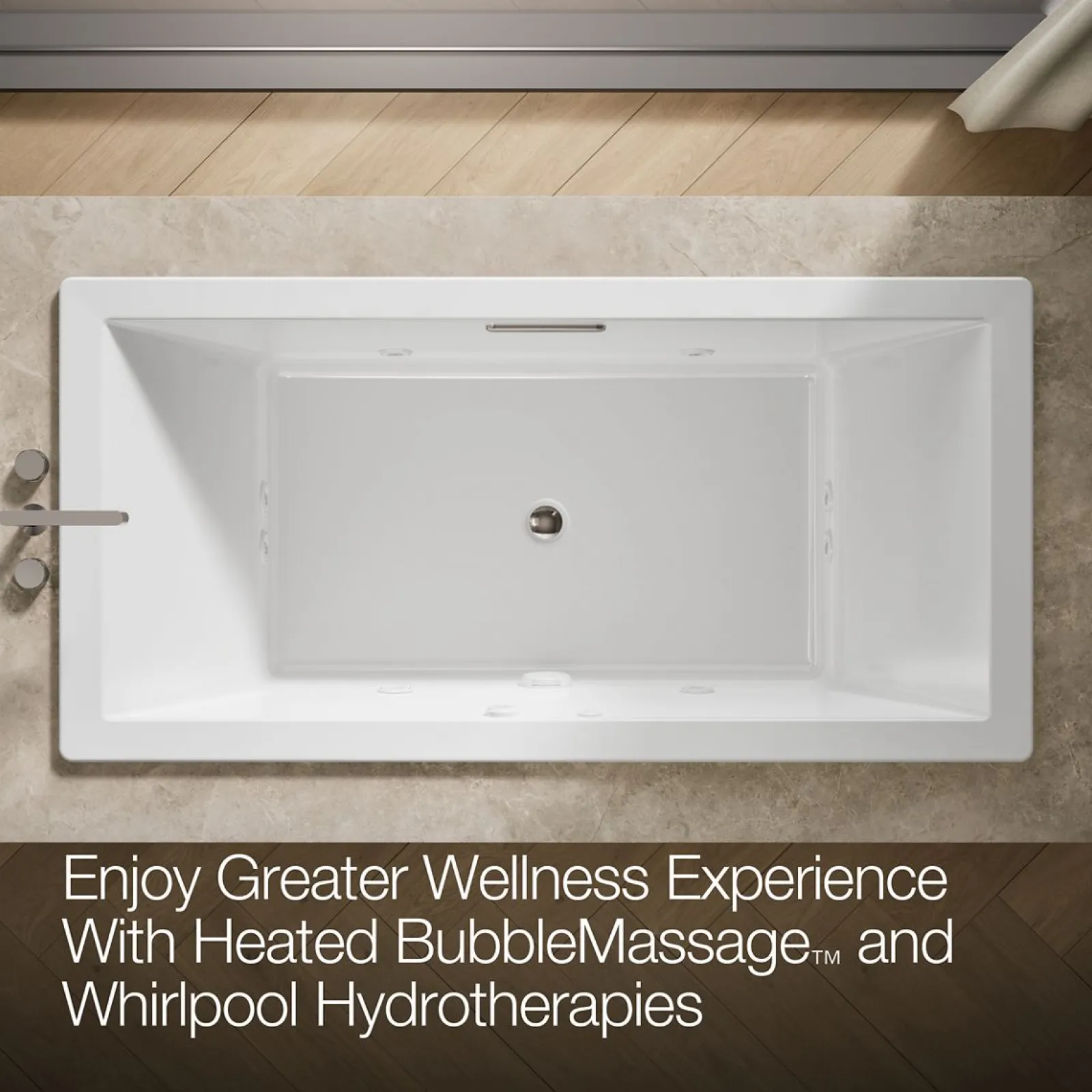72" x 36" drop-in Heated BubbleMassage™ air bath with whirlpool^Kohler Online