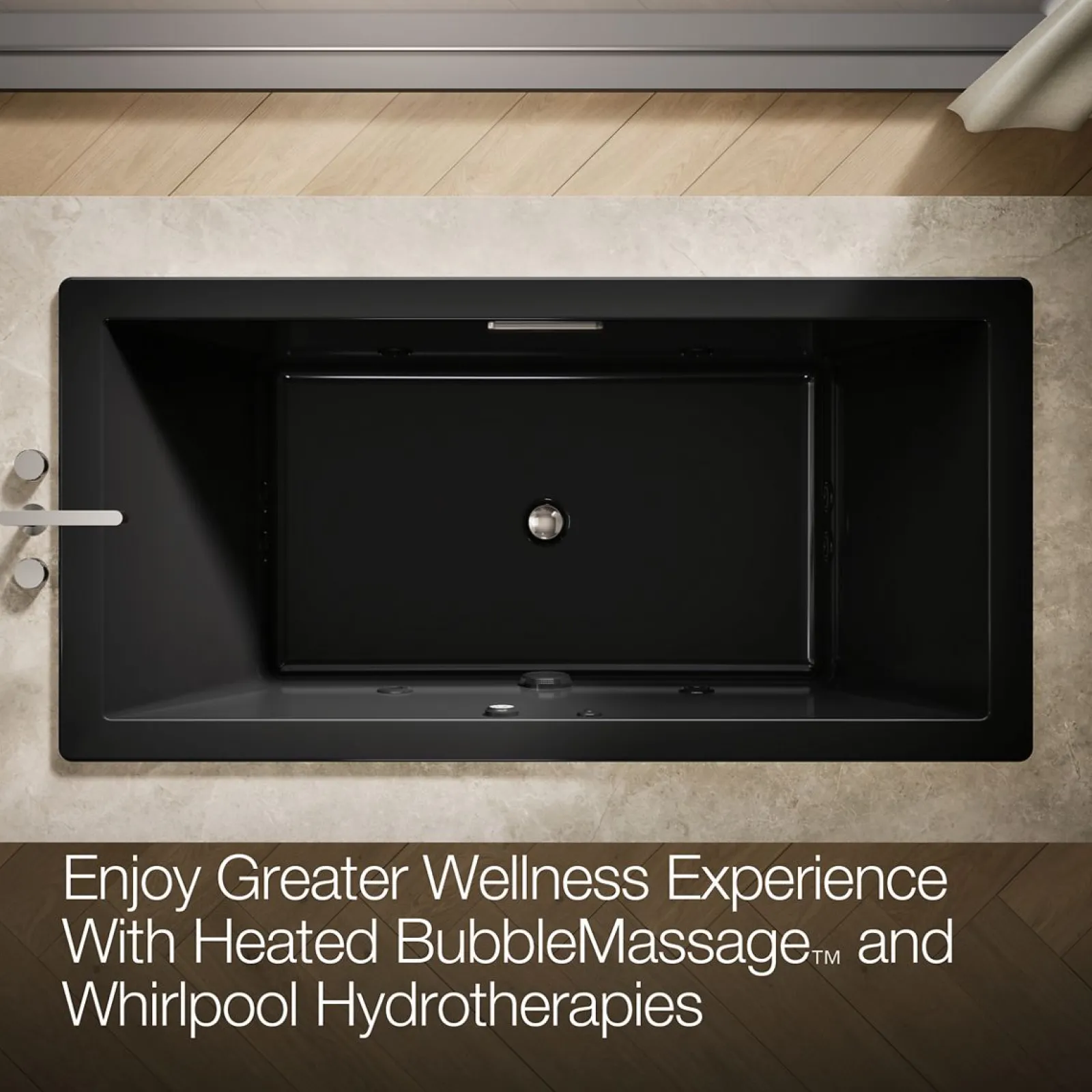 72" x 36" drop-in Heated BubbleMassage™ air bath with whirlpool^Kohler Online