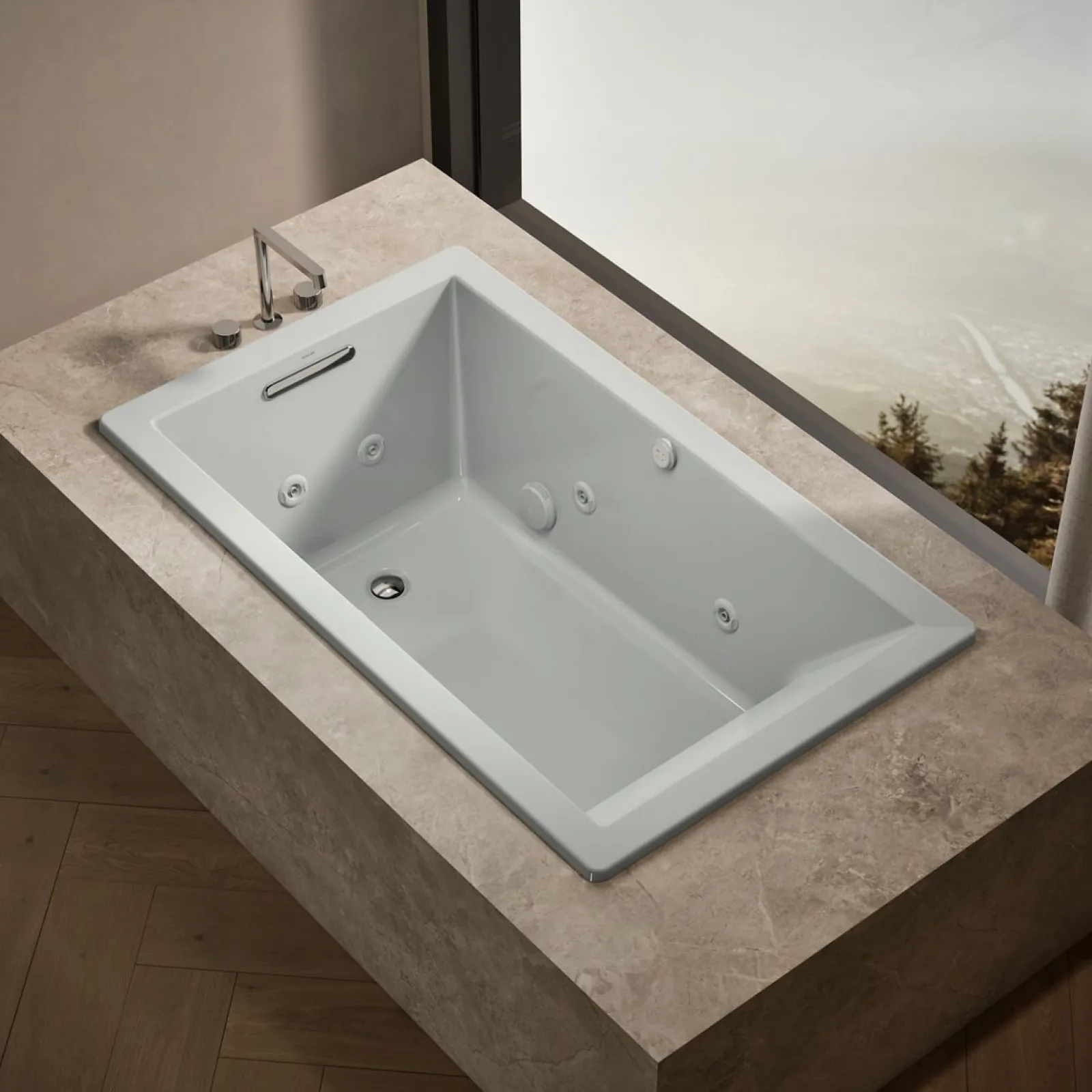 60" x 36" drop-in Heated BubbleMassage™ air bath with whirlpool^Kohler Hot