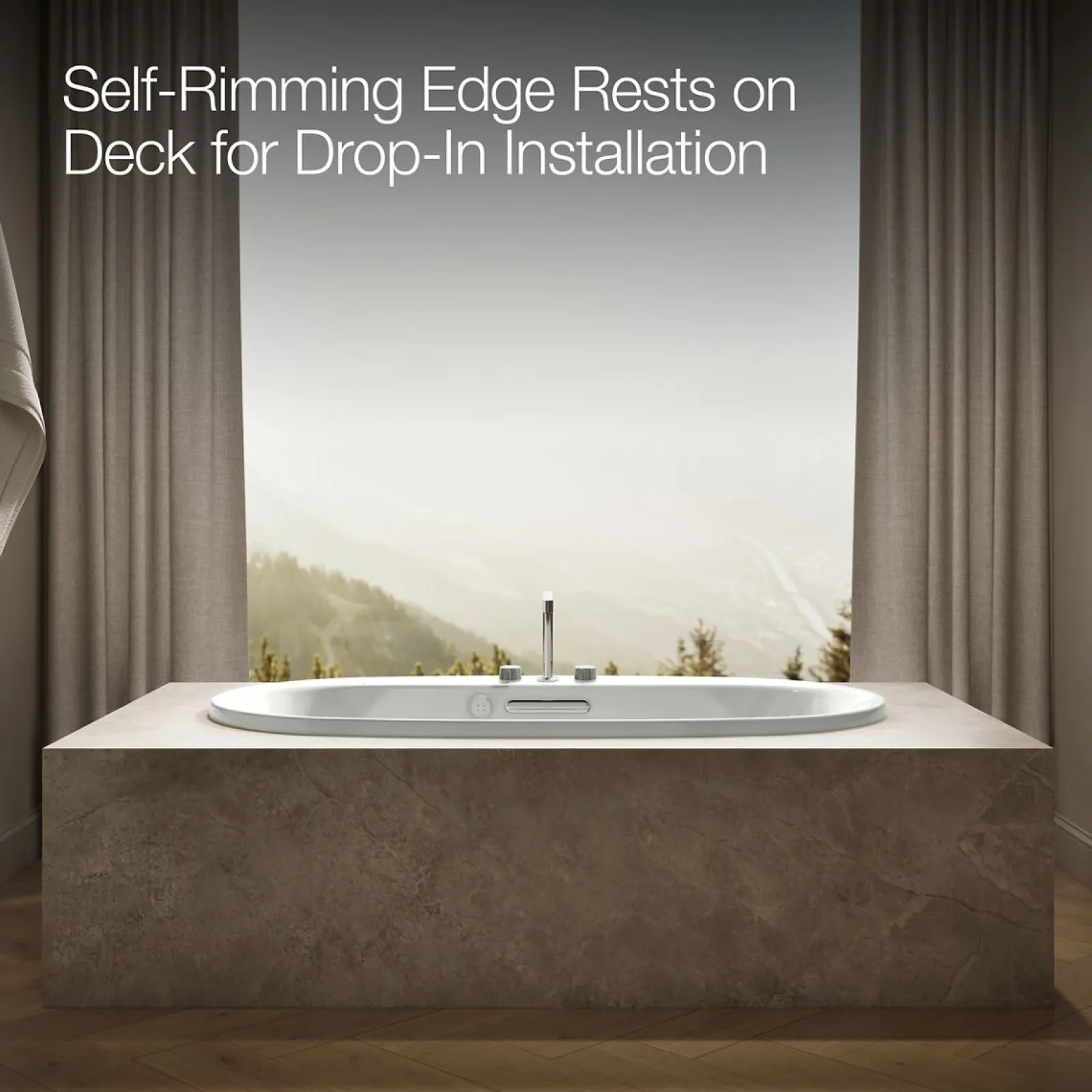 66" x 36" drop-in Heated BubbleMassage™ air bath with Bask® heated surface^Kohler Best