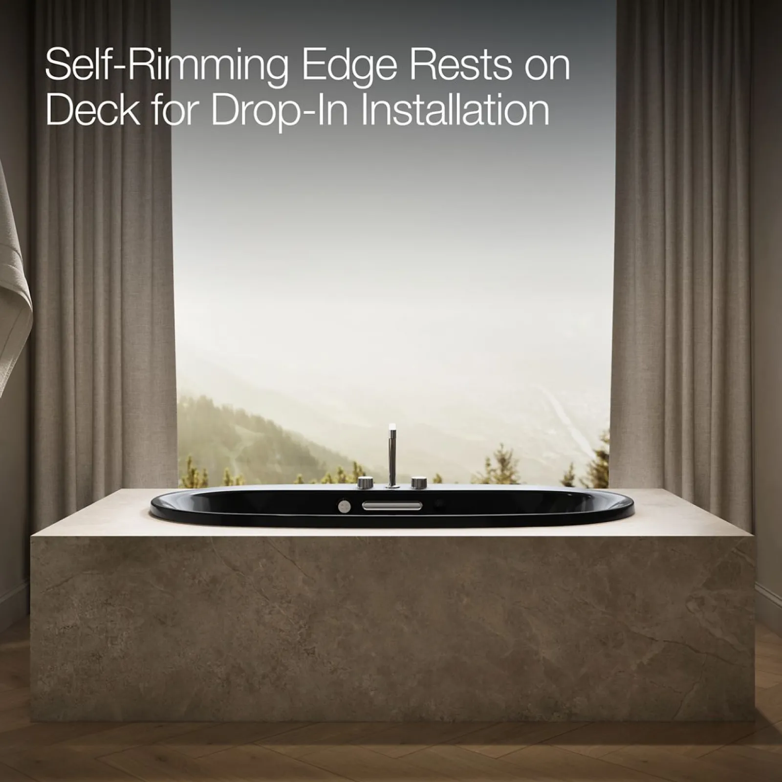 65-1/2" x 35-3/4" drop-in Heated BubbleMassage™ air bath with whirlpool^Kohler Best