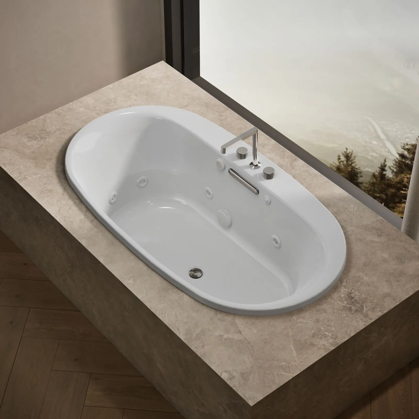 65-1/2" x 35-3/4" drop-in Heated BubbleMassage™ air bath with whirlpool^Kohler Best