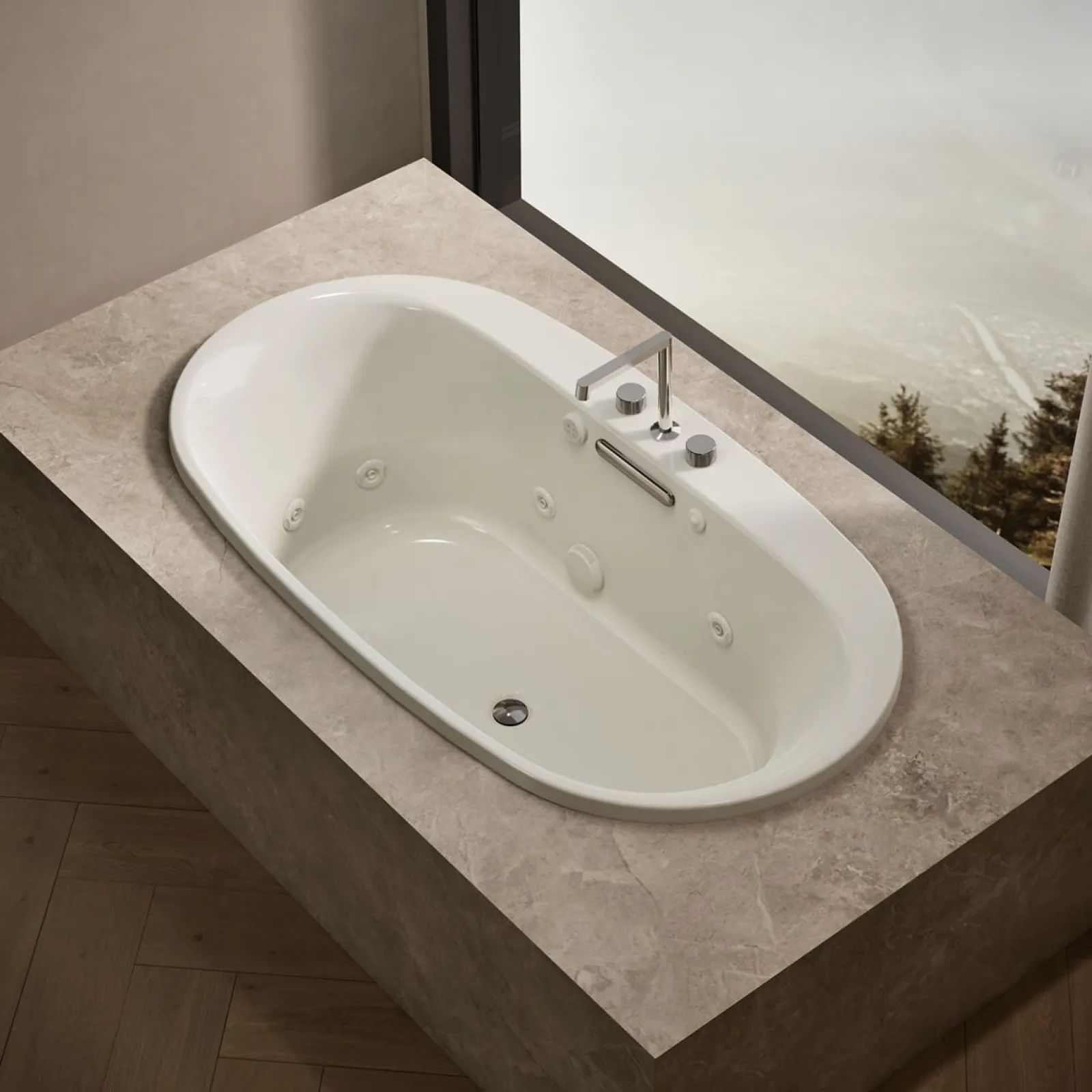 65-1/2" x 35-3/4" drop-in Heated BubbleMassage™ air bath with whirlpool^Kohler Best