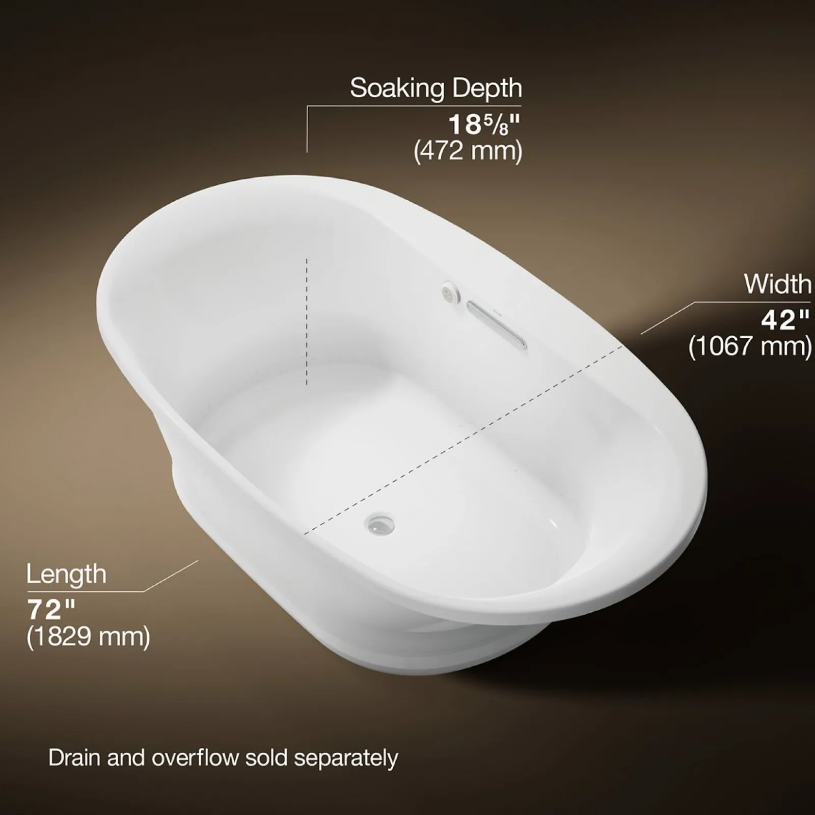 71-1/2" x 41-1/2" drop-in Heated BubbleMassage™^Kohler New