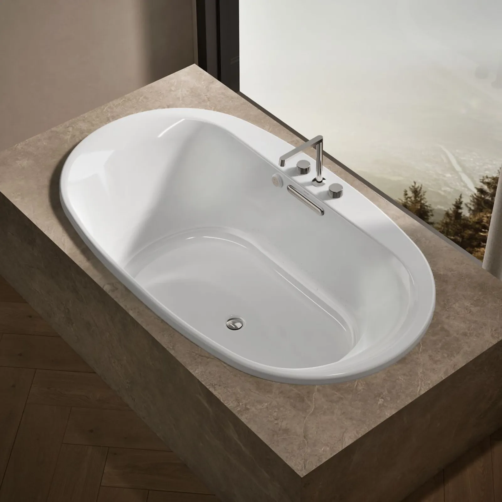 71-1/2" x 41-1/2" drop-in Heated BubbleMassage™ air bath with Bask® heated surface^Kohler Online