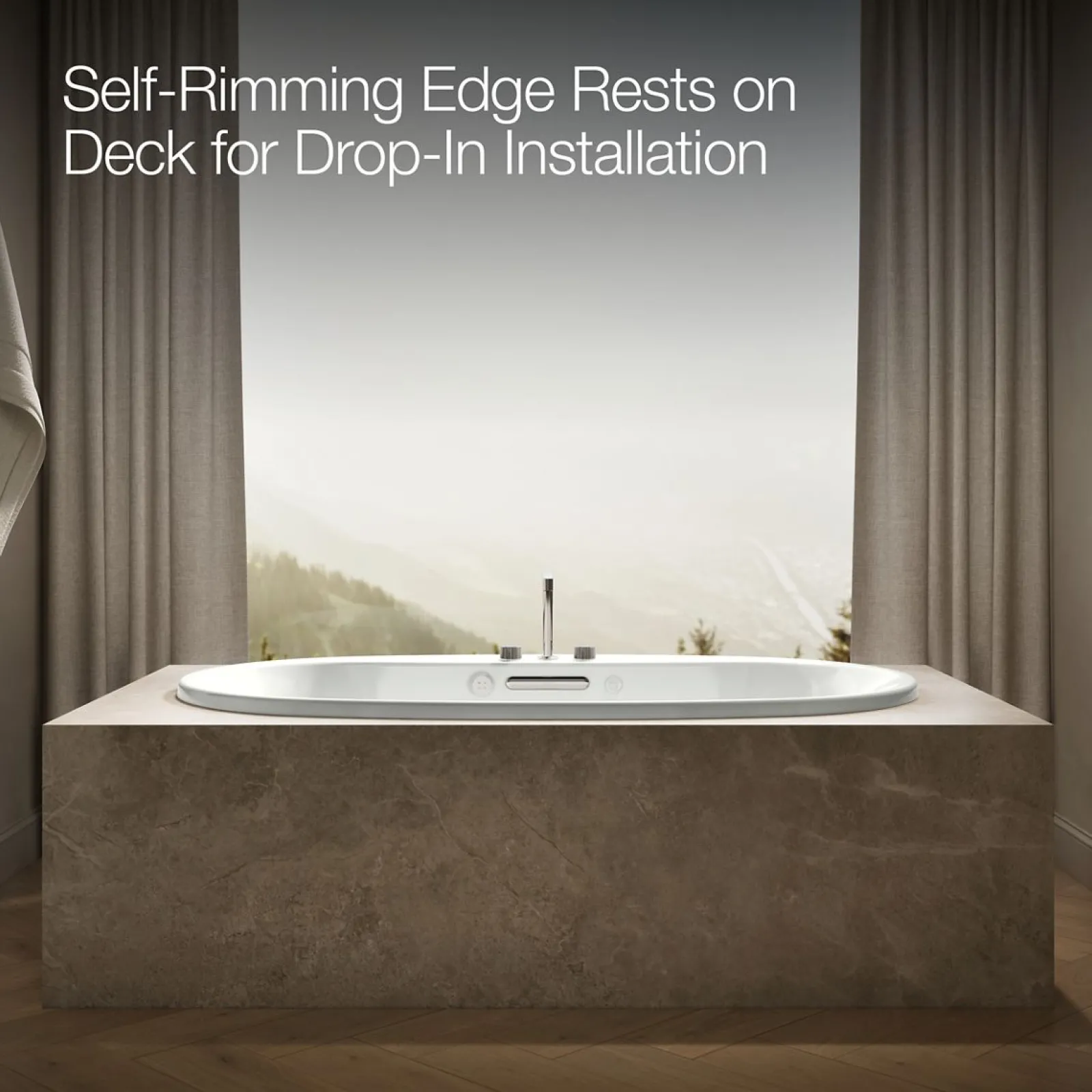 71-1/2" x 41-1/2" drop-in Heated BubbleMassage™ air bath with whirlpool^Kohler New