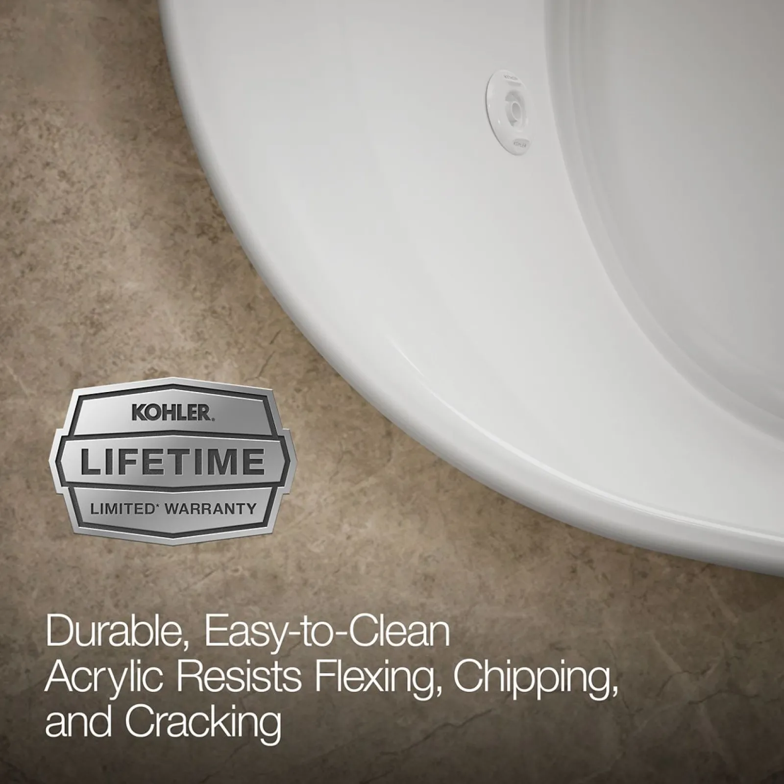 71-1/2" x 41-1/2" drop-in Heated BubbleMassage™ air bath with whirlpool^Kohler New