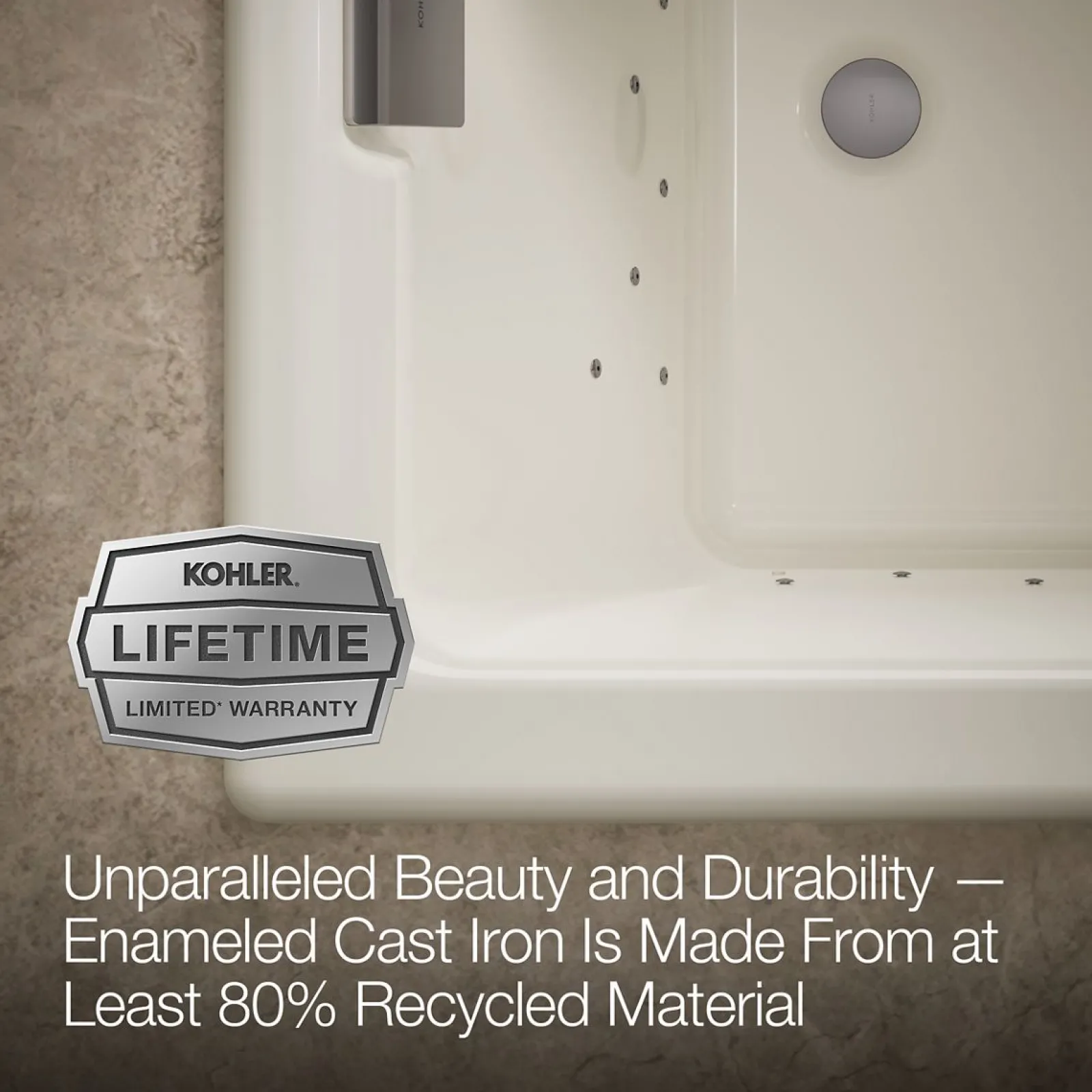 66" x 36" drop-in Heated BubbleMassage™ air bath^Kohler Sale