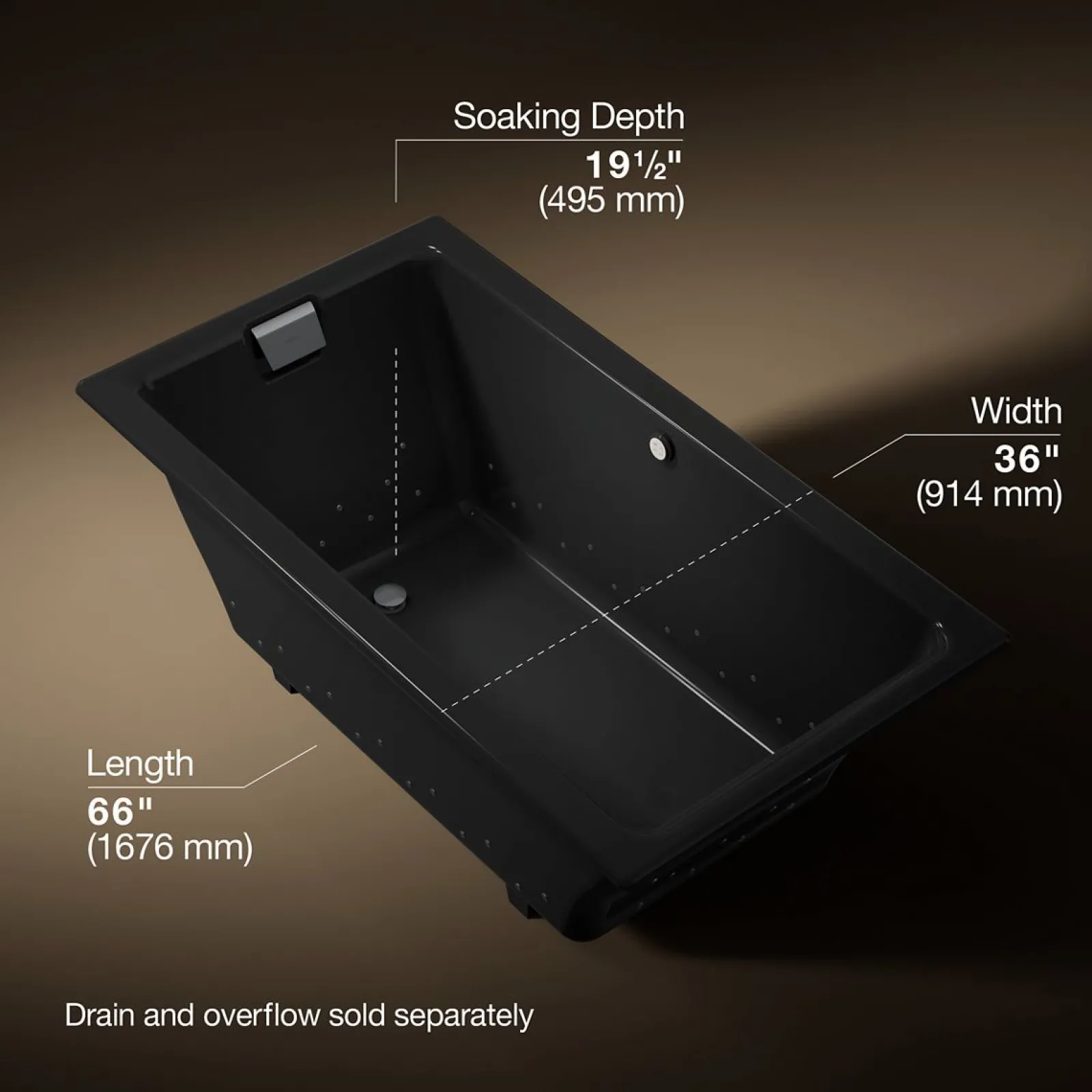 66" x 36" drop-in Heated BubbleMassage™ air bath^Kohler Sale