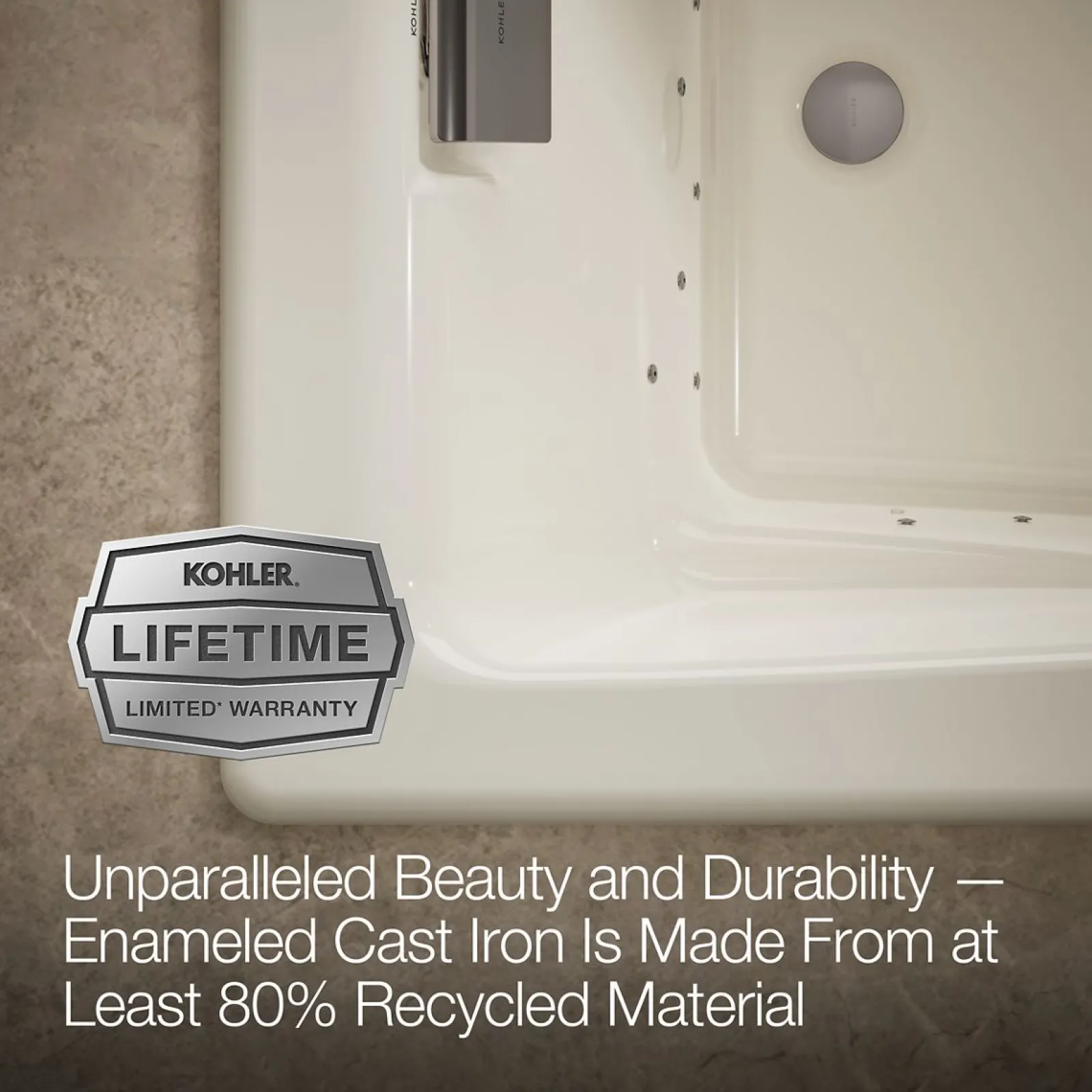 71-3/4" x 36" drop-in Heated BubbleMassage™ air bath^Kohler New
