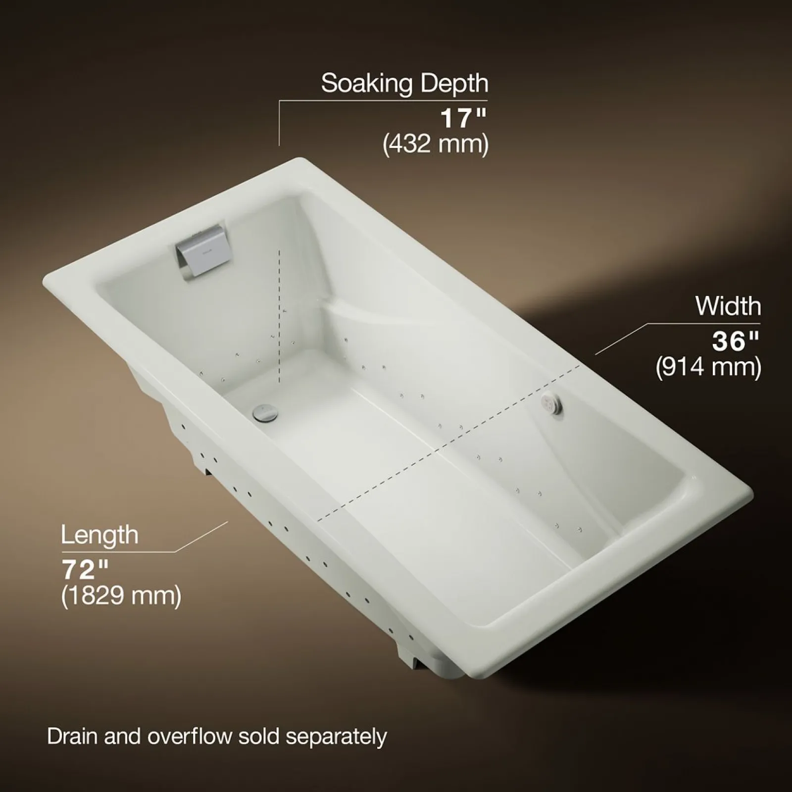 71-3/4" x 36" drop-in Heated BubbleMassage™^Kohler Outlet