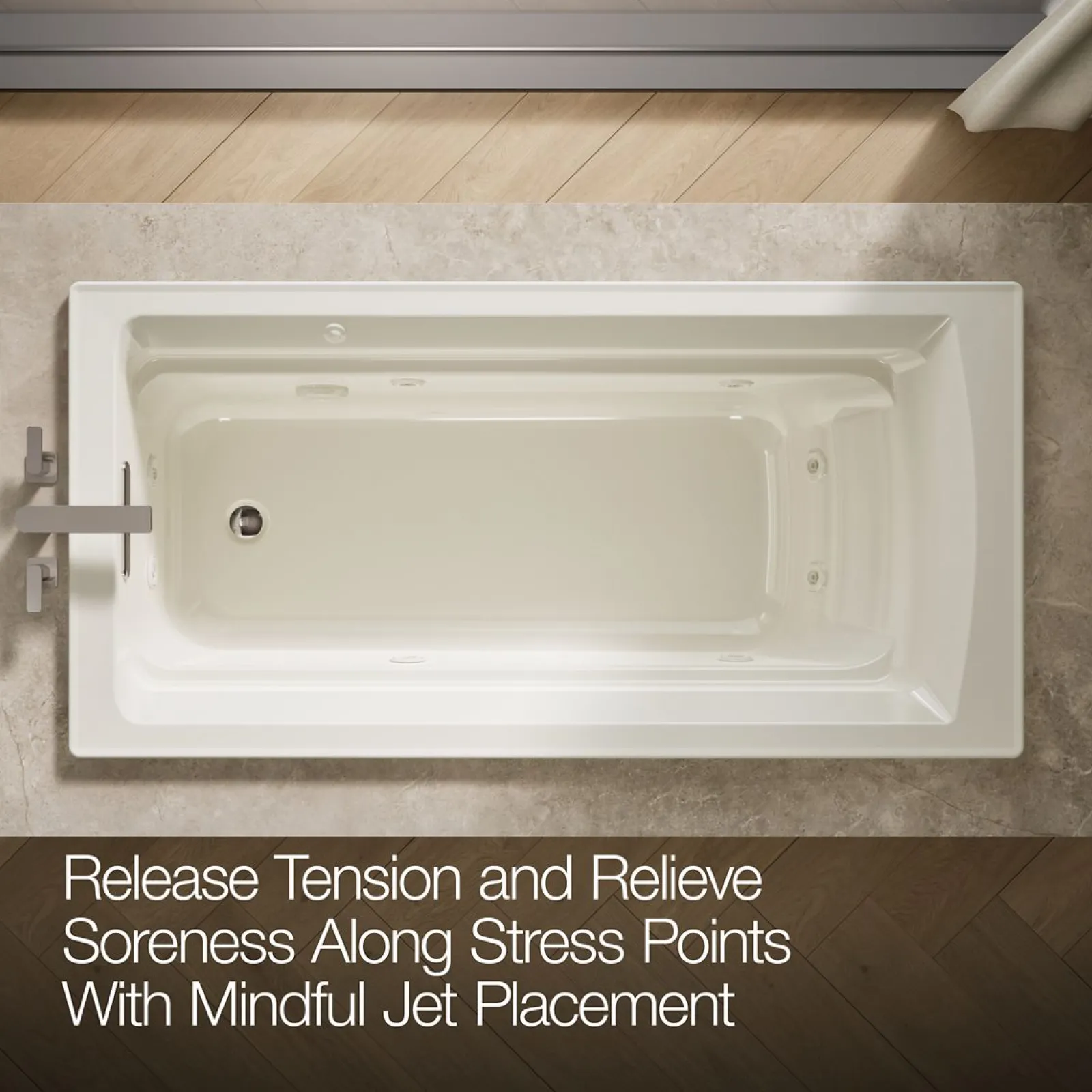 72" x 36" drop-in heated whirlpool bath^Kohler