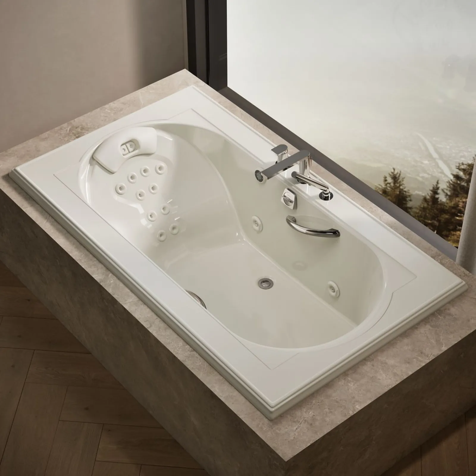 72" x 42" drop-in heated whirlpool bath^Kohler