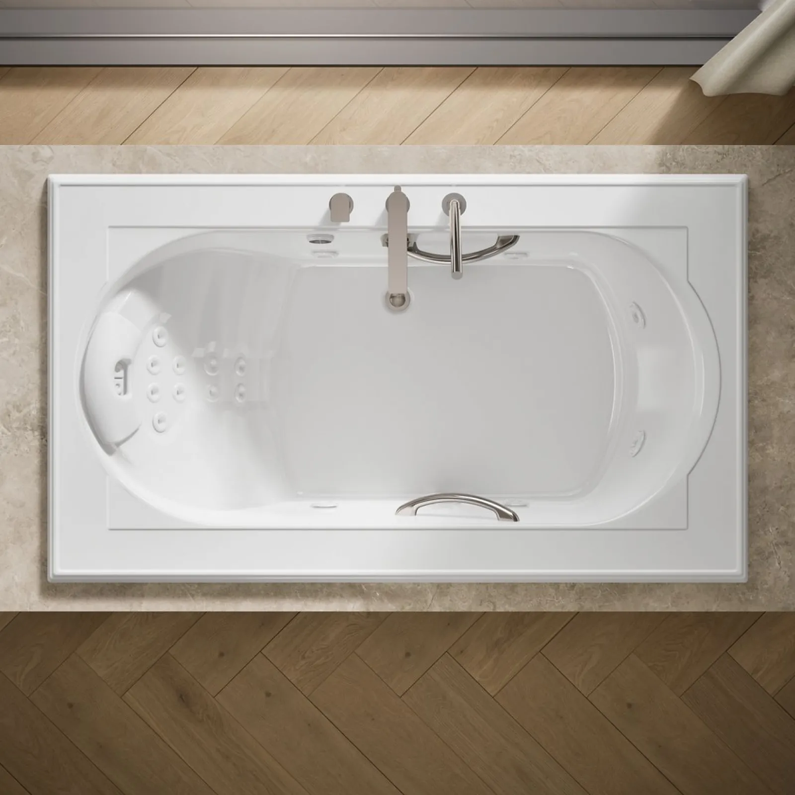 72" x 42" drop-in heated whirlpool bath^Kohler