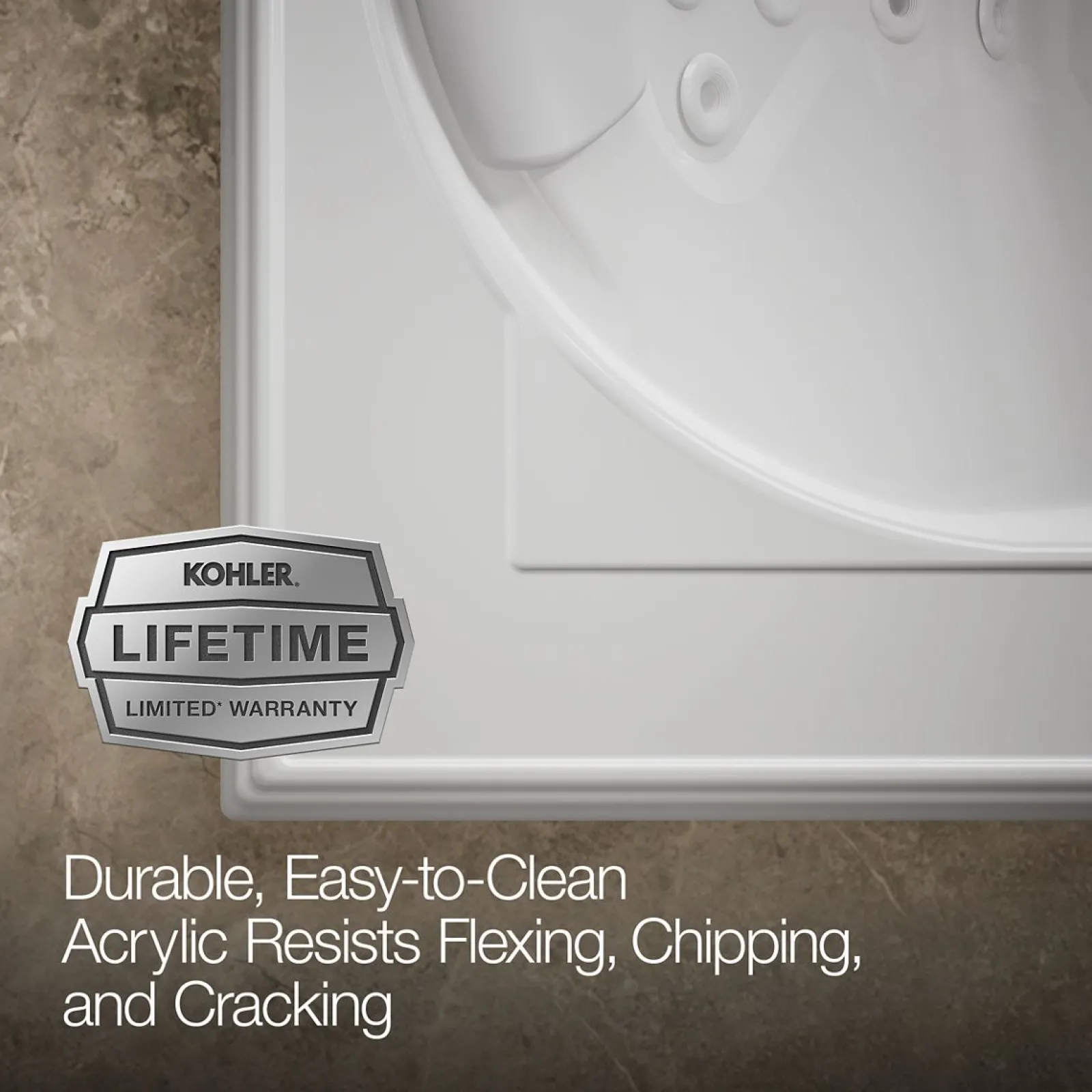 72" x 42" drop-in heated whirlpool bath^Kohler