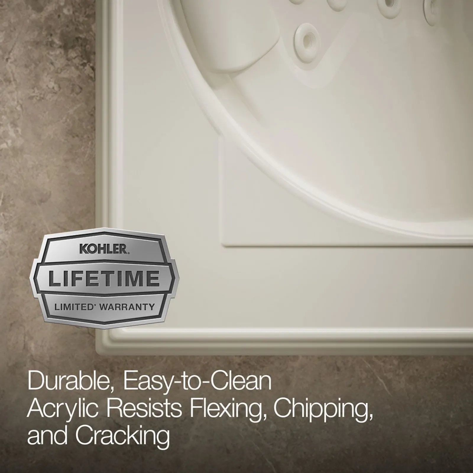 72" x 42" drop-in heated whirlpool bath^Kohler
