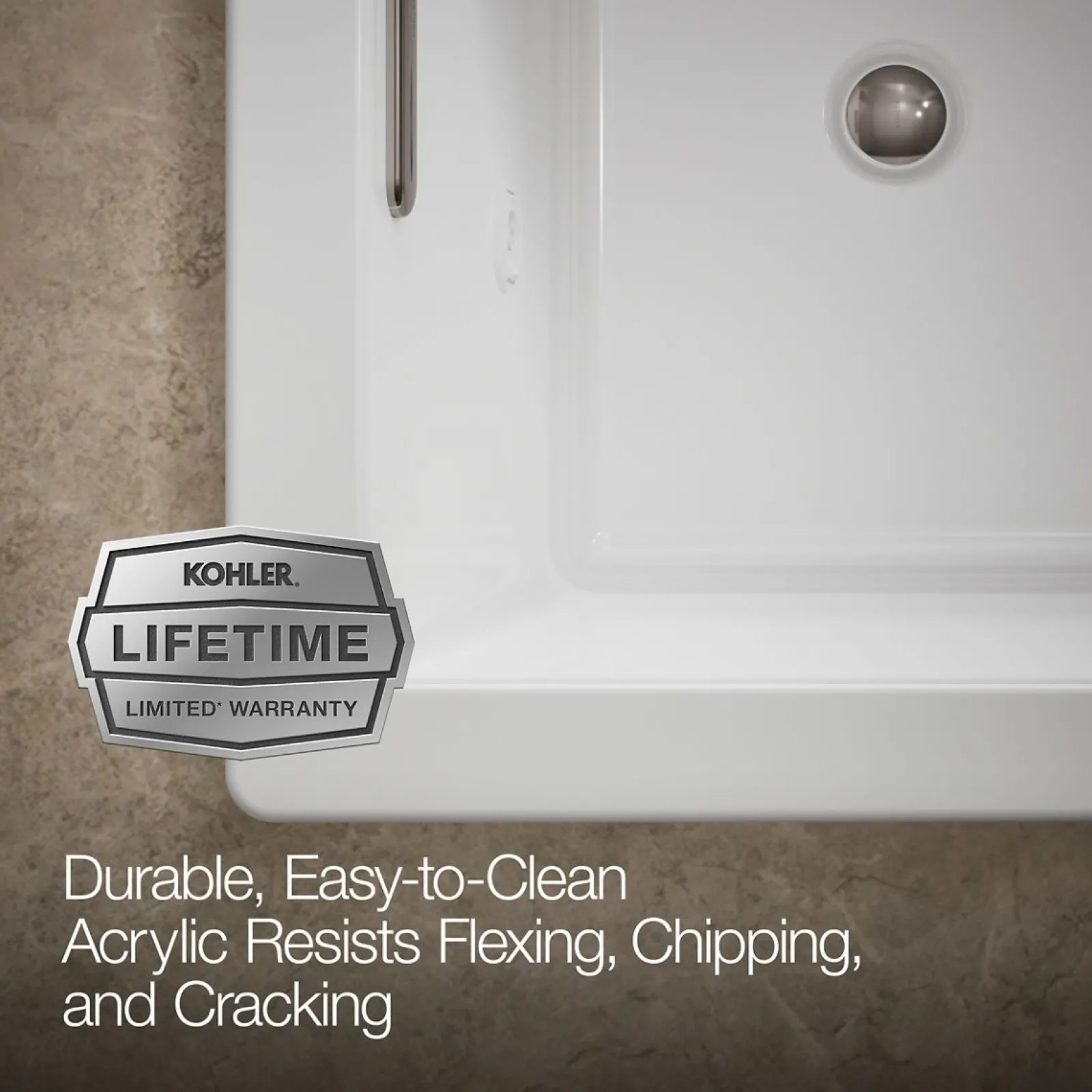 66" x 36" drop-in heated whirlpool bath^Kohler New