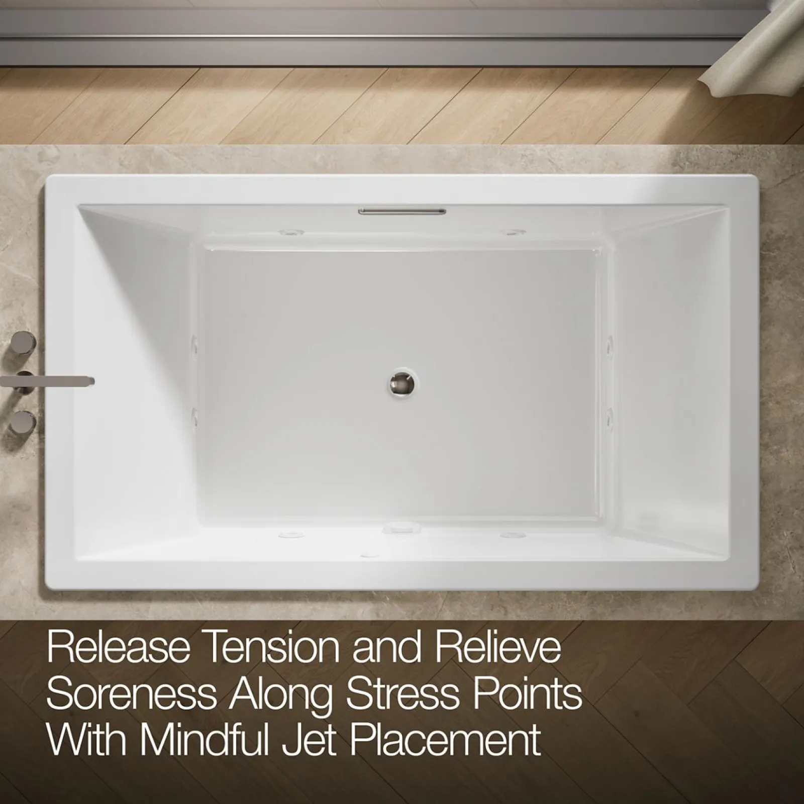 72" x 42" drop-in heated whirlpool bath^Kohler New