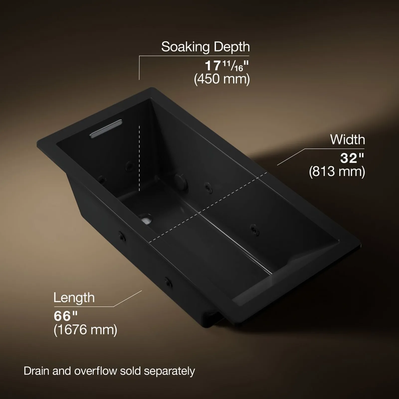 66" x 32" drop-in heated whirlpool bath^Kohler Clearance
