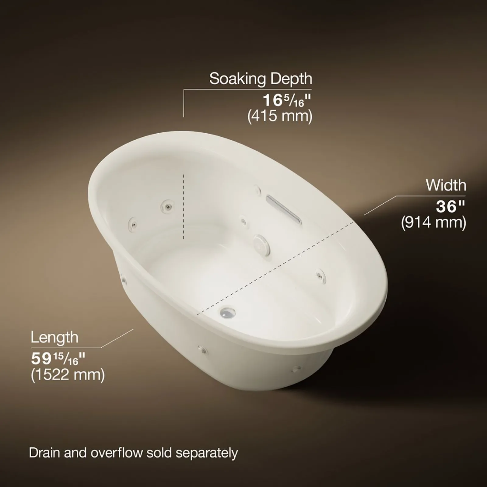 60" x 36" drop-in heated whirlpool bath^Kohler Sale