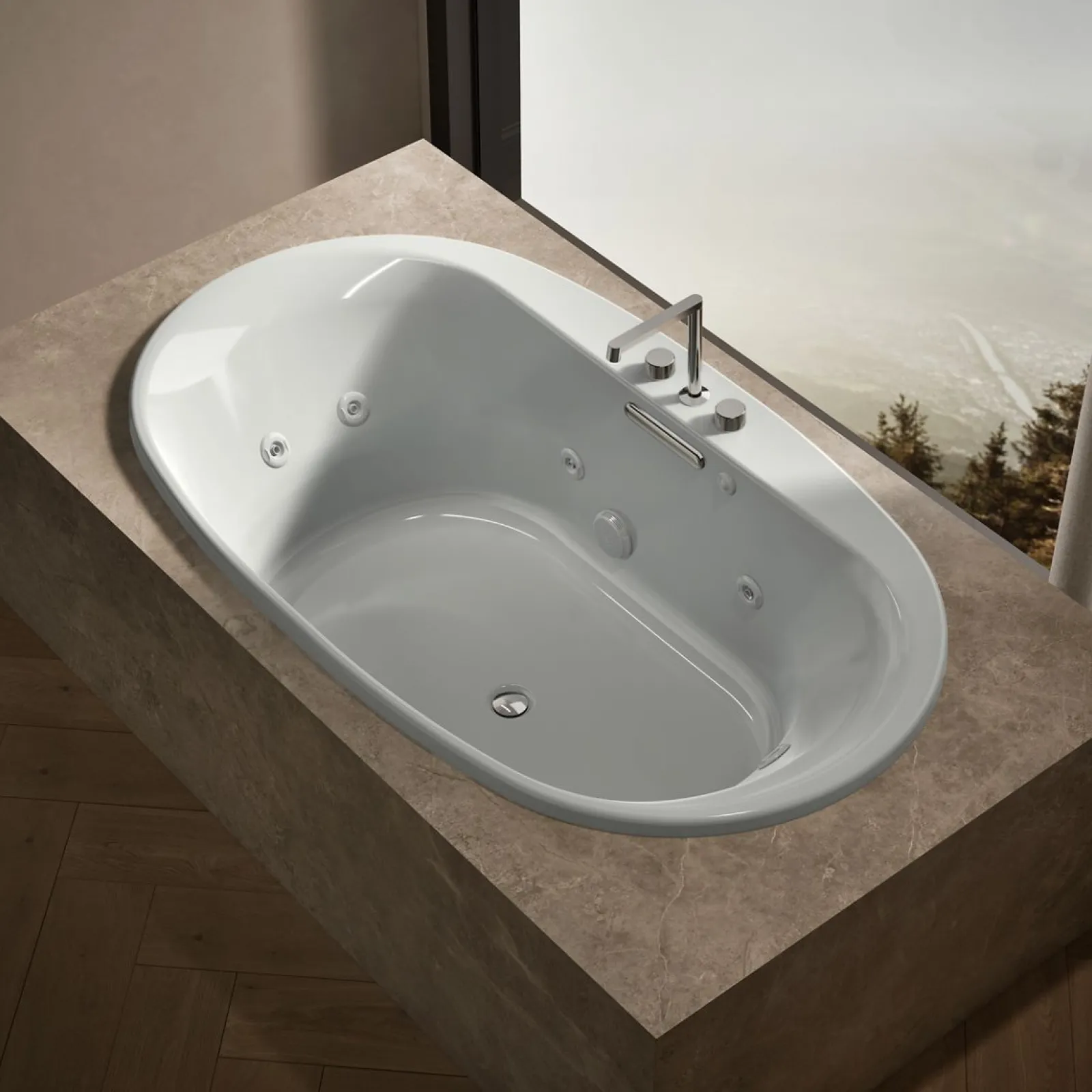 72" x 42" drop-in heated whirlpool bath^Kohler New