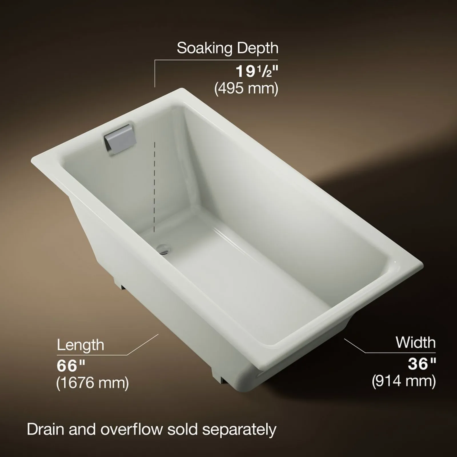 66" x 36" drop-in/undermount bath^Kohler