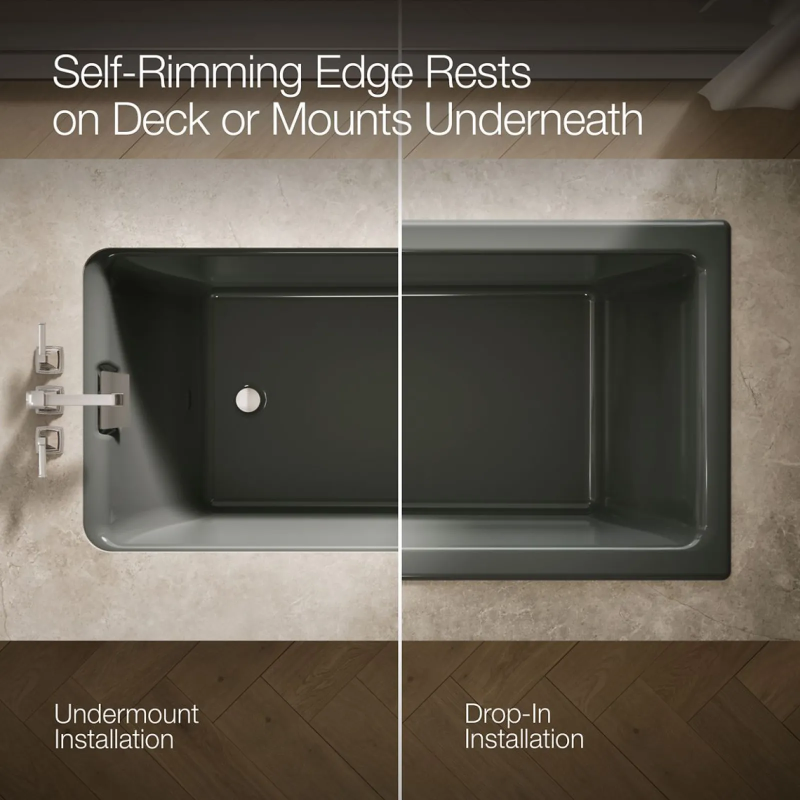 66" x 36" drop-in/undermount bath^Kohler