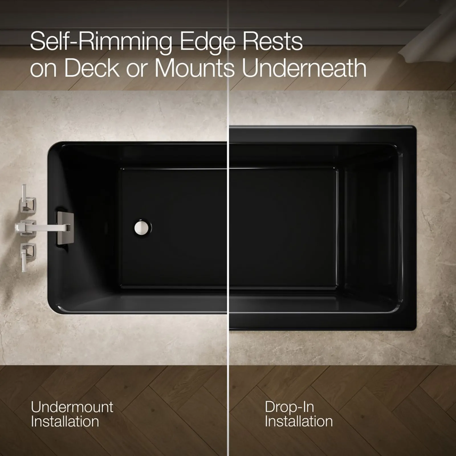 66" x 36" drop-in/undermount bath^Kohler