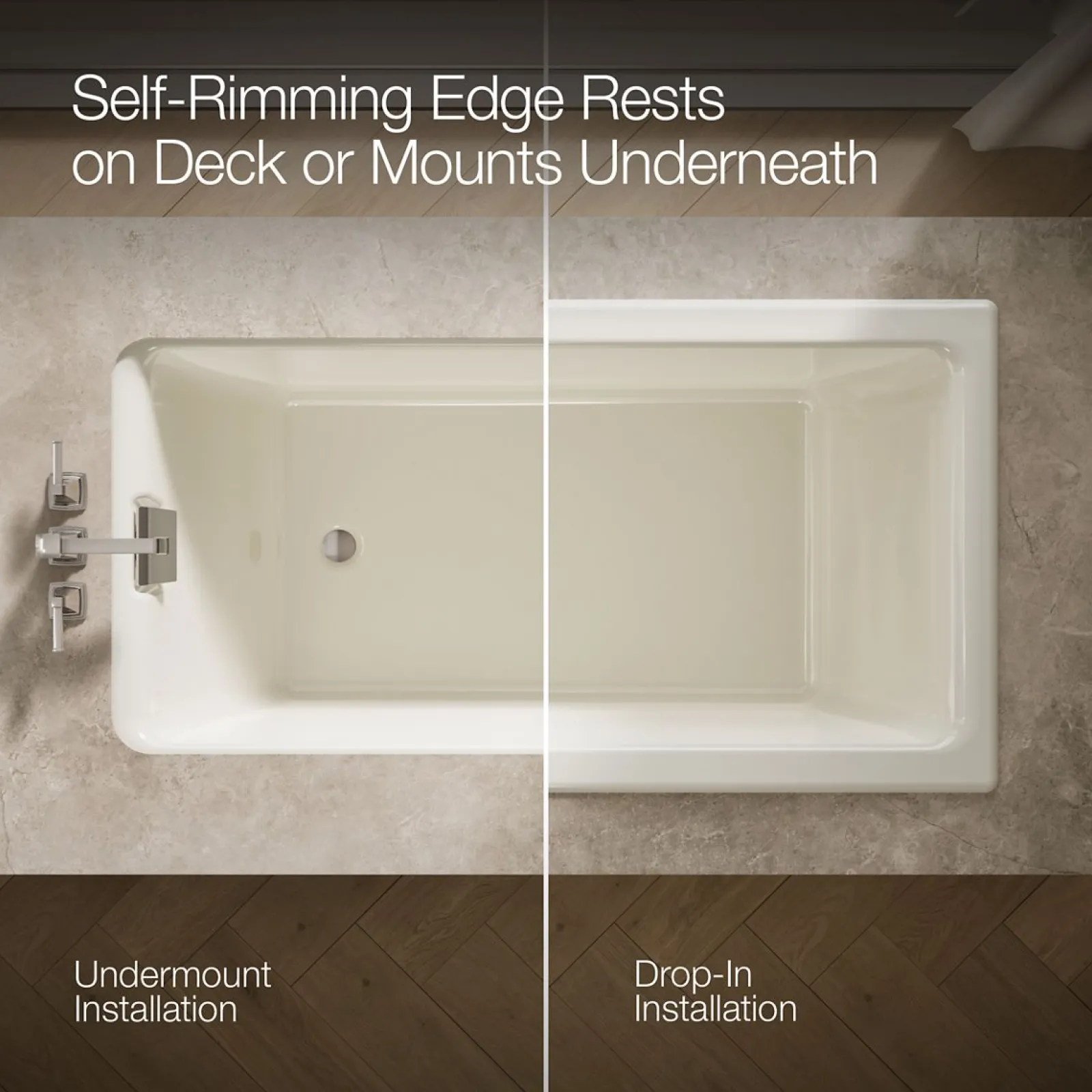 66" x 36" drop-in/undermount bath^Kohler