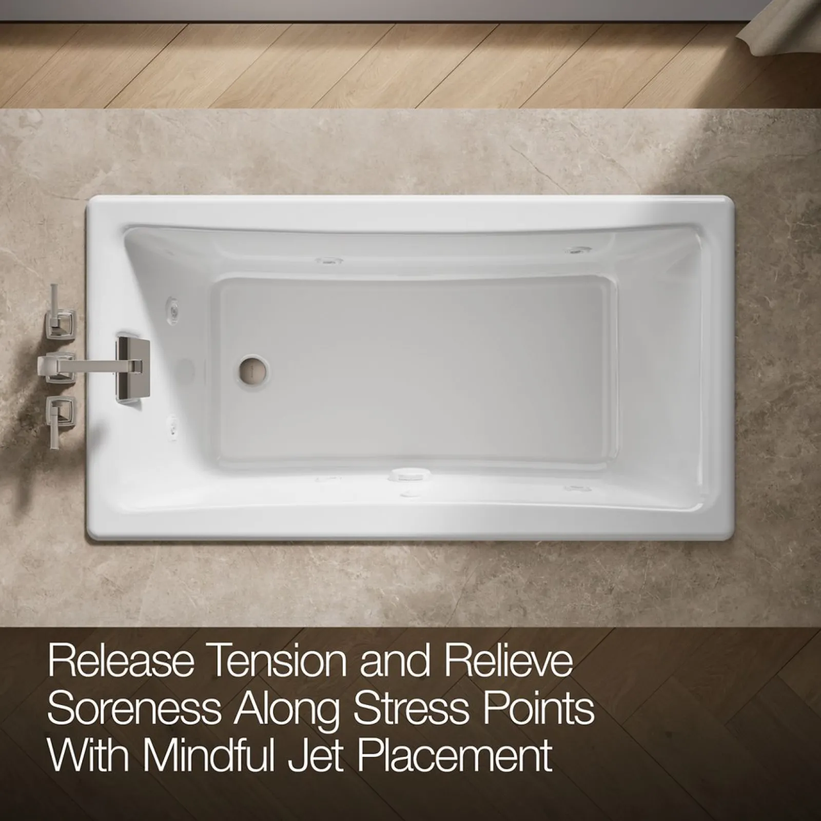 60" x 32" drop-in/undermount whirlpool bath^Kohler New
