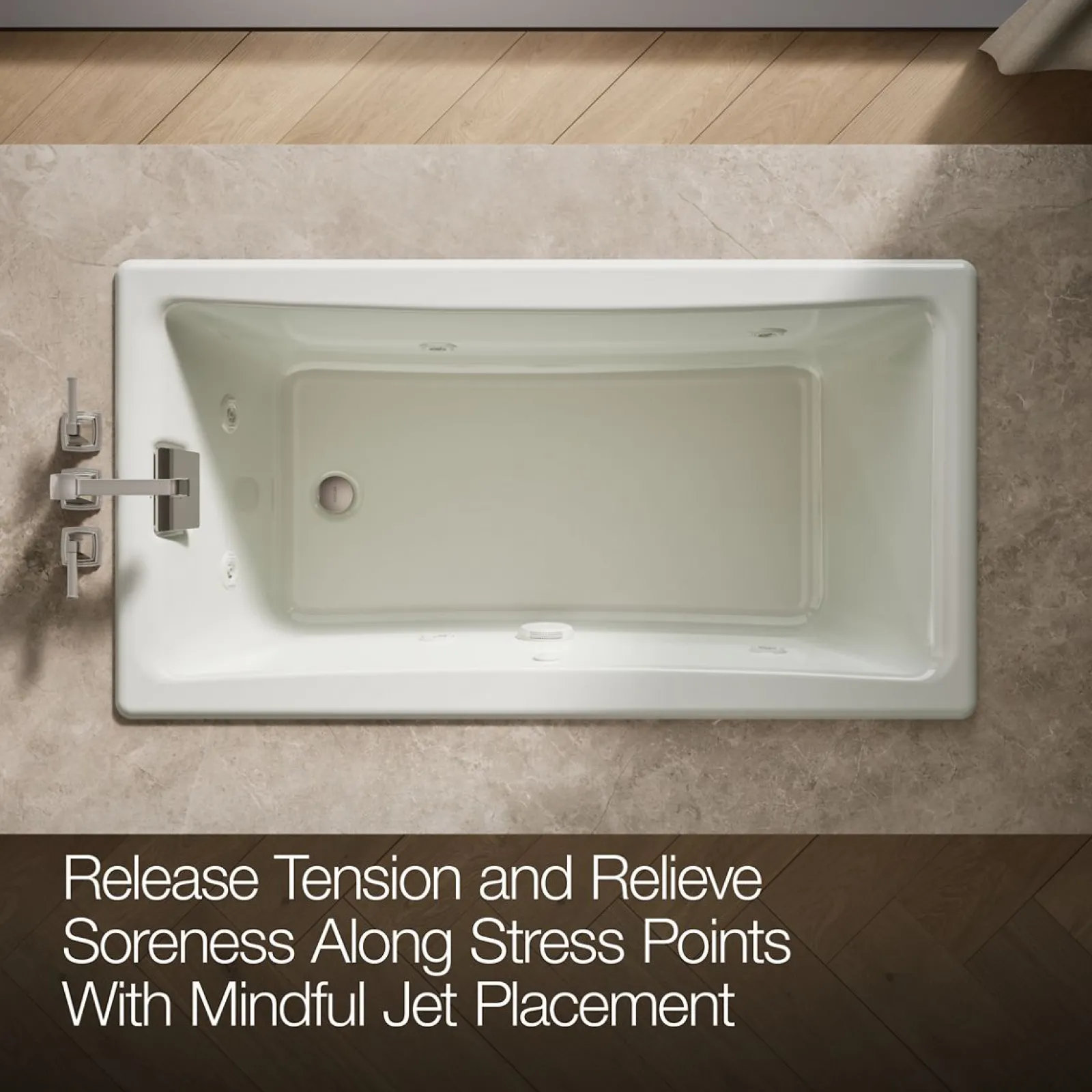 60" x 32" drop-in/undermount whirlpool bath^Kohler New