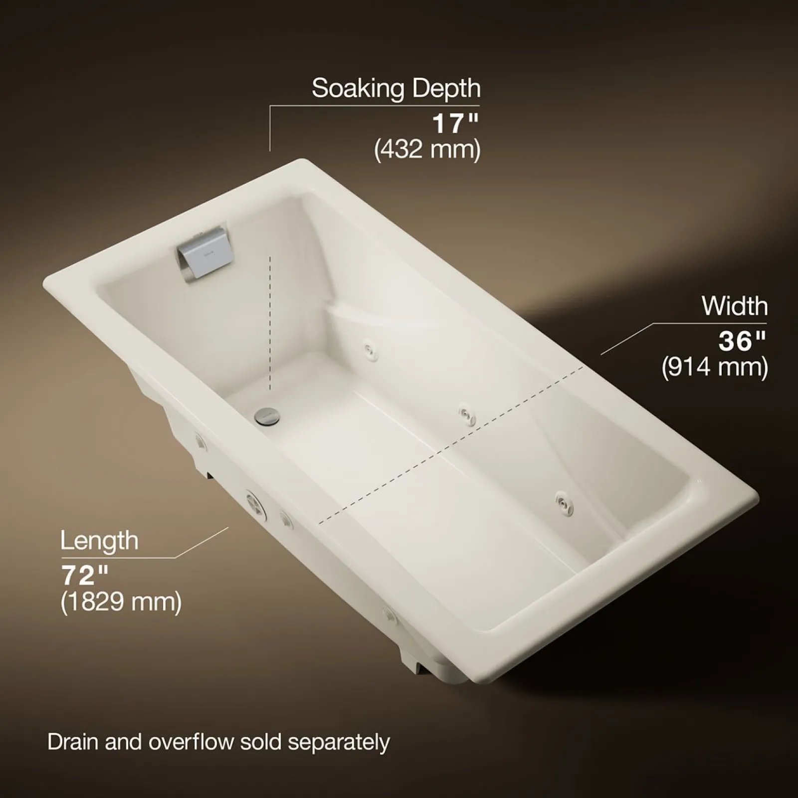 71-3/4" x 36" drop-in/undermount whirlpool bath^Kohler Discount