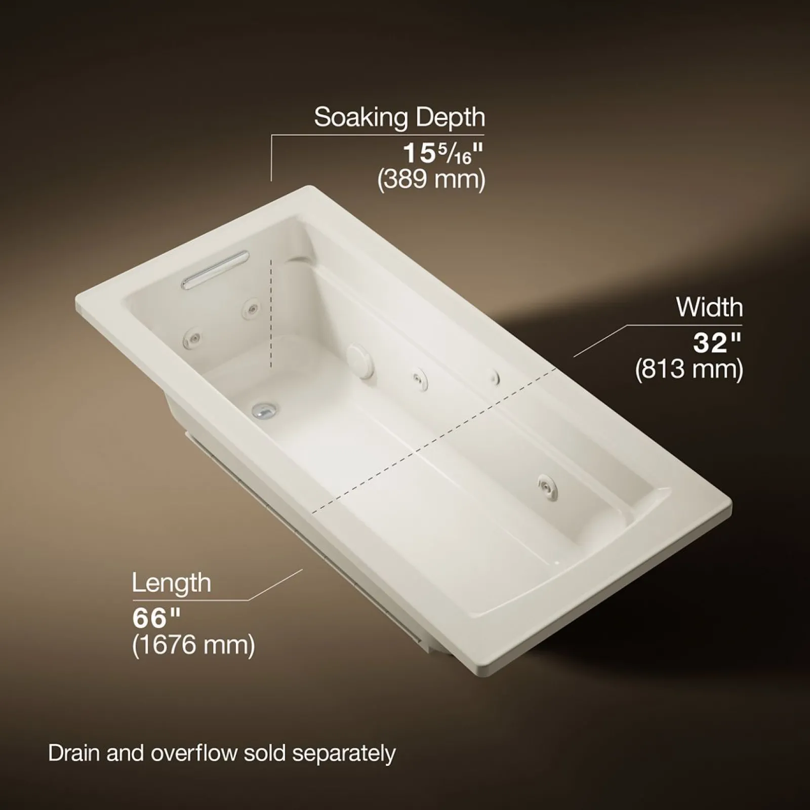 66" x 32" drop-in whirlpool^Kohler Sale