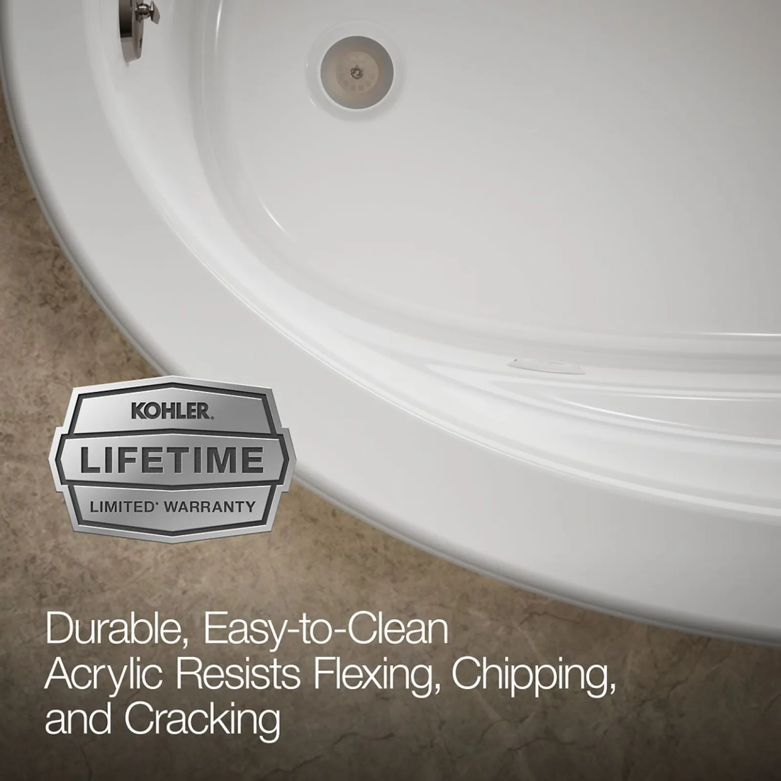 60" x 42" drop-in whirlpool bath^Kohler New