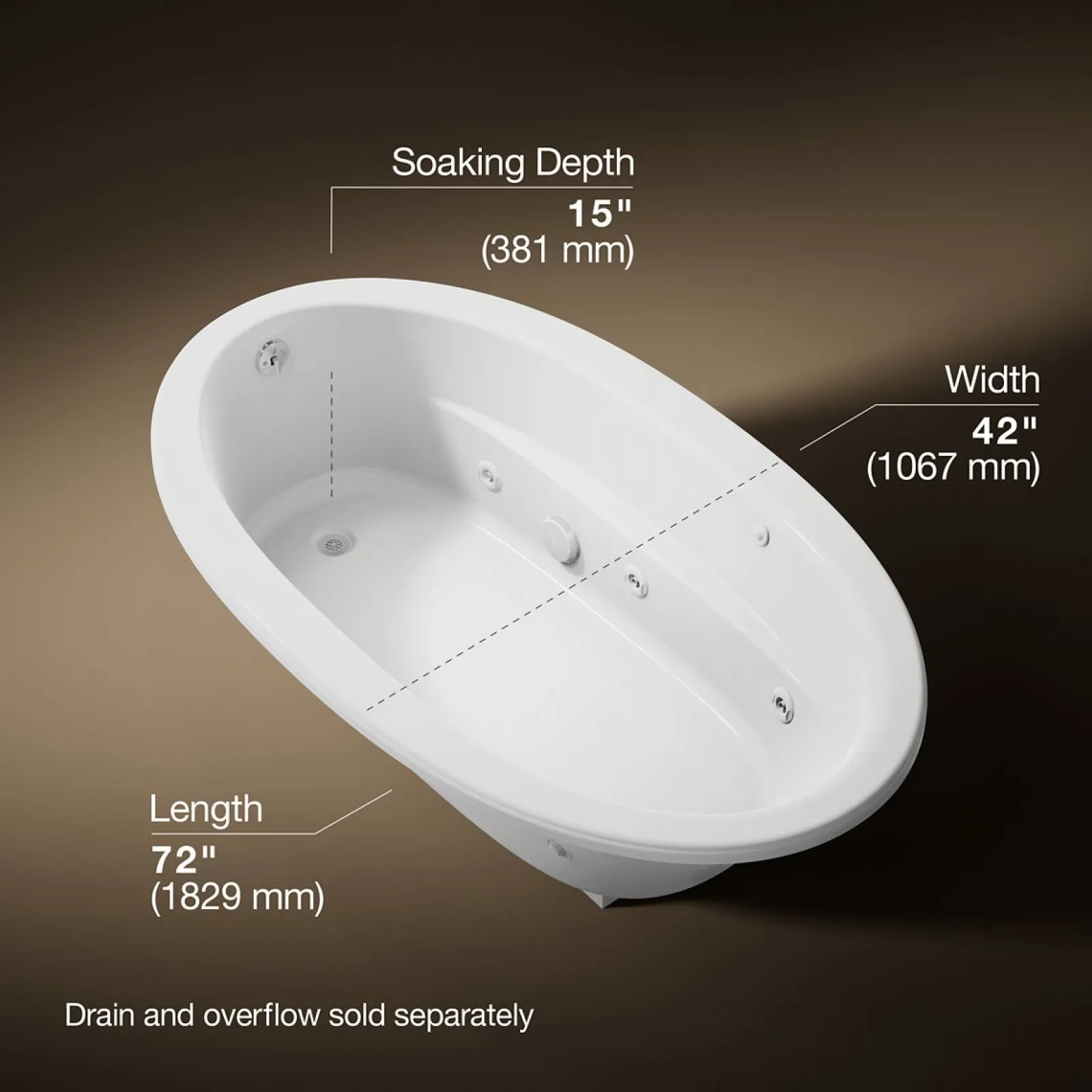72" x 42" drop-in whirlpool bath^Kohler Discount