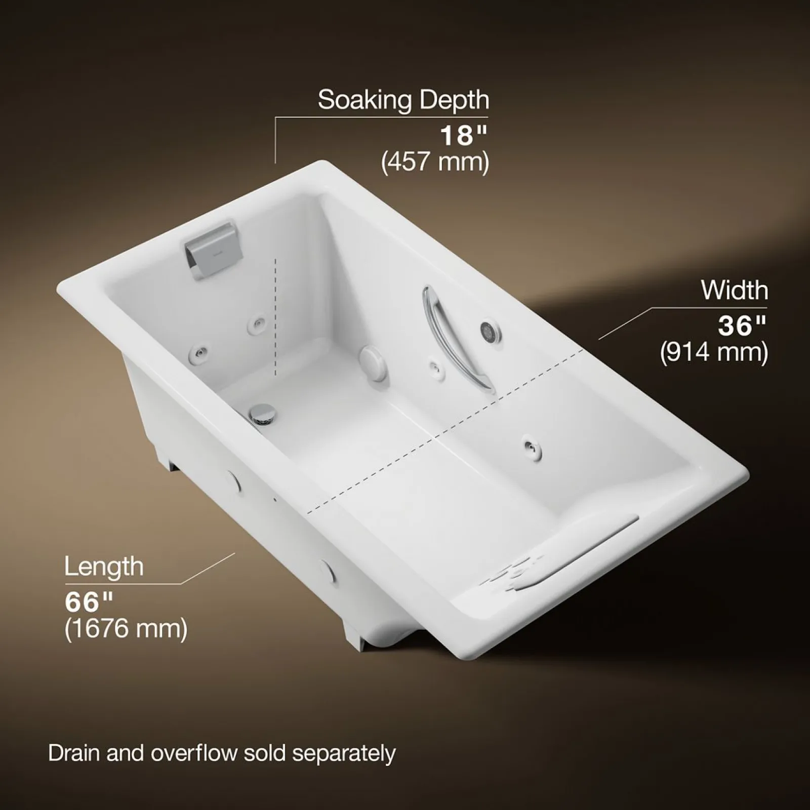 66" x 36" drop-in whirlpool bath^Kohler Outlet