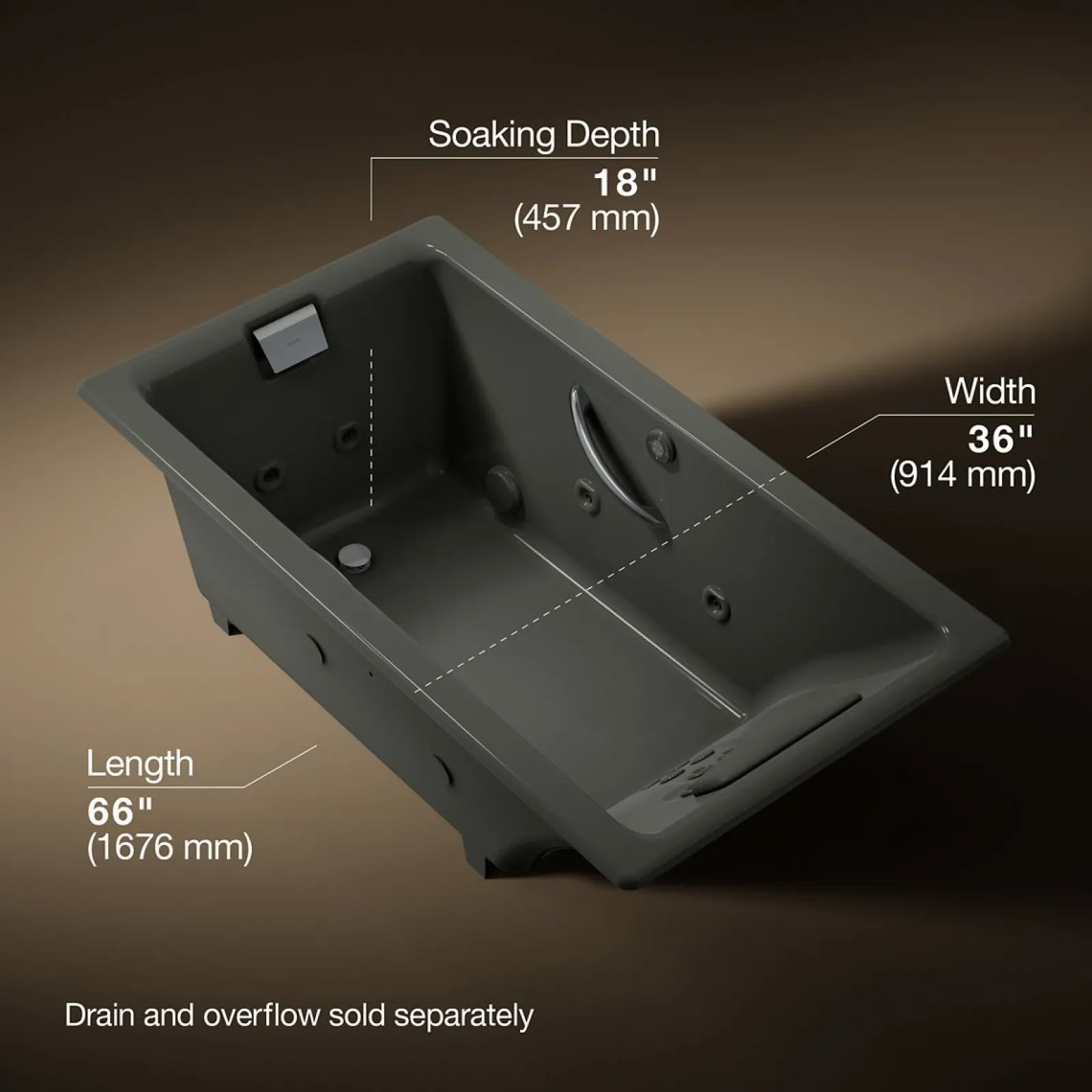 66" x 36" drop-in whirlpool bath^Kohler Outlet