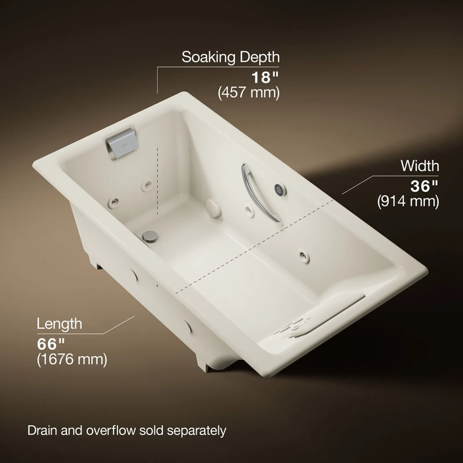 66" x 36" drop-in whirlpool bath^Kohler Outlet