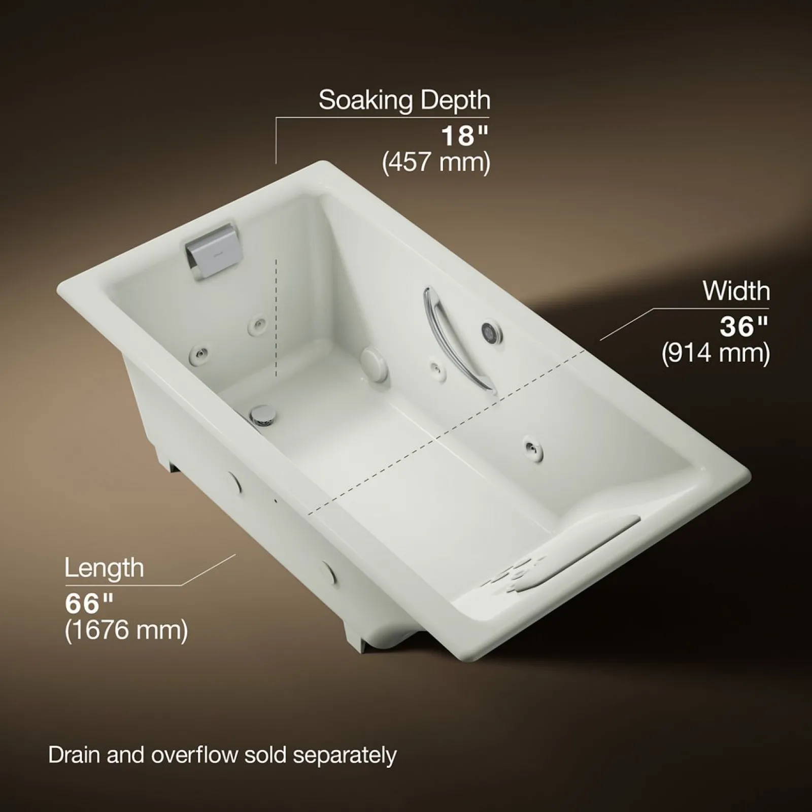 66" x 36" drop-in whirlpool bath^Kohler Outlet